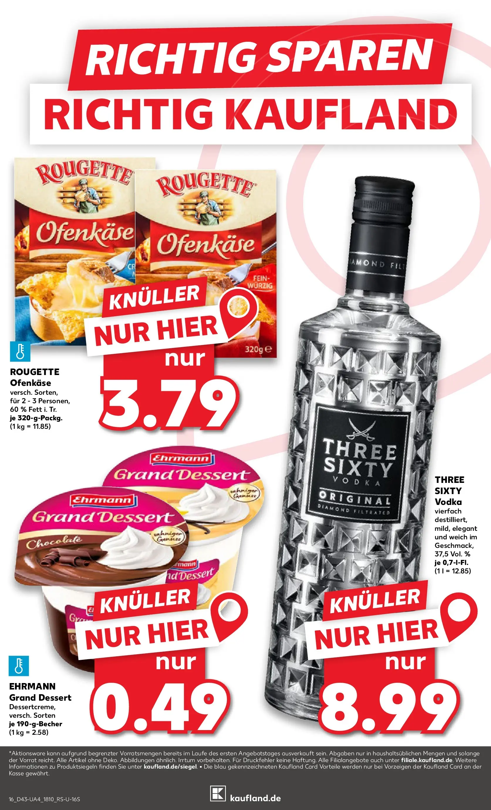 Prospekt Kaufland ab 23.10.2025 » Angebote und Werbung Online | Seite: 16 | Produkte: Ehrmann grand dessert, Rougette ofenkase, Vodka Prospekt Kaufland ab 23.10.2025 » Angebote Online zum Blättern | Seite: 16 | Produkte: Ehrmann grand dessert, Rougette ofenkase, Vodka
