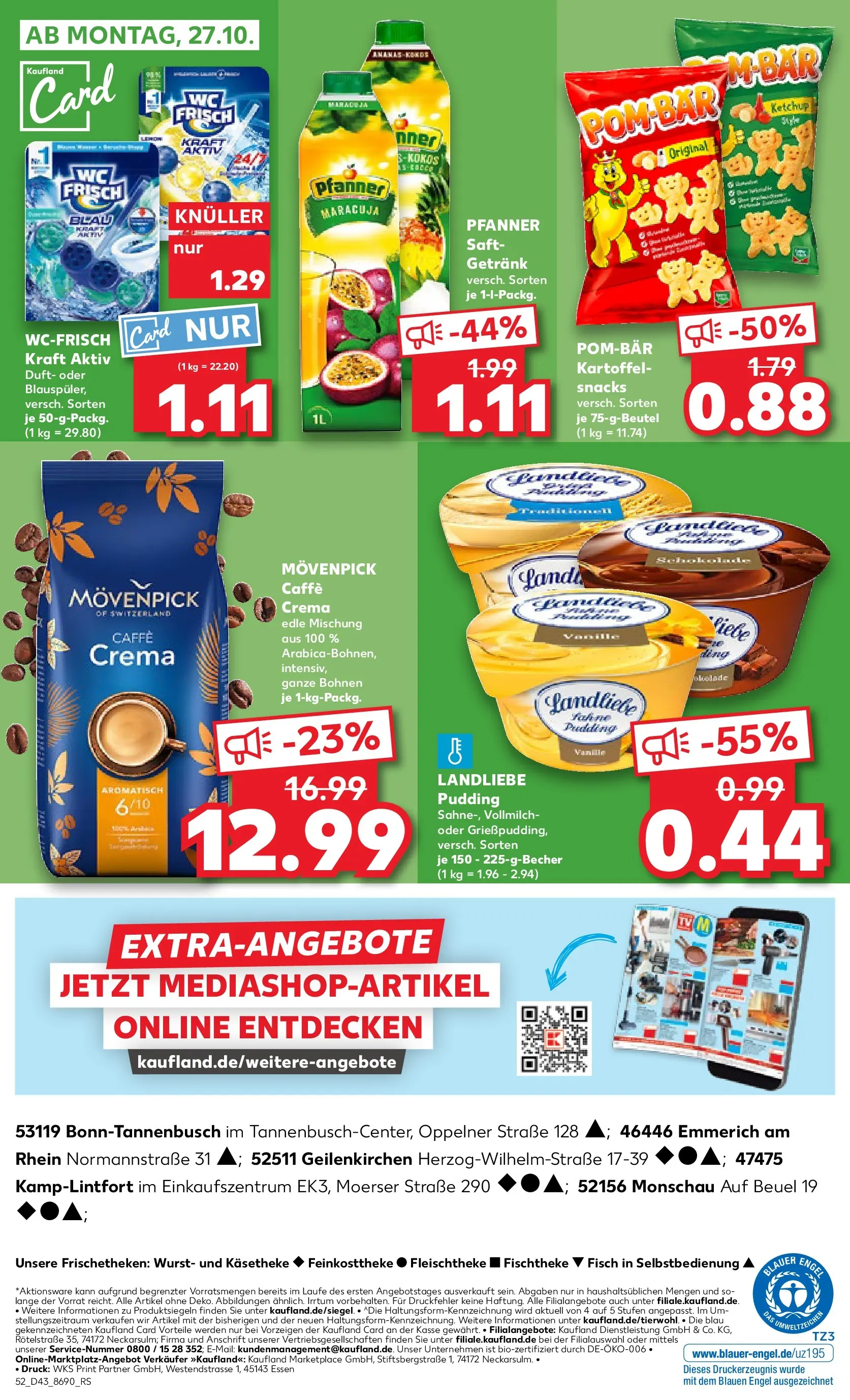 Prospekt Kaufland ab 23.10.2025 » Angebote Online zum Blättern | Seite: 52 | Produkte: Pudding, POM-BÄR, Saft, Ketchup