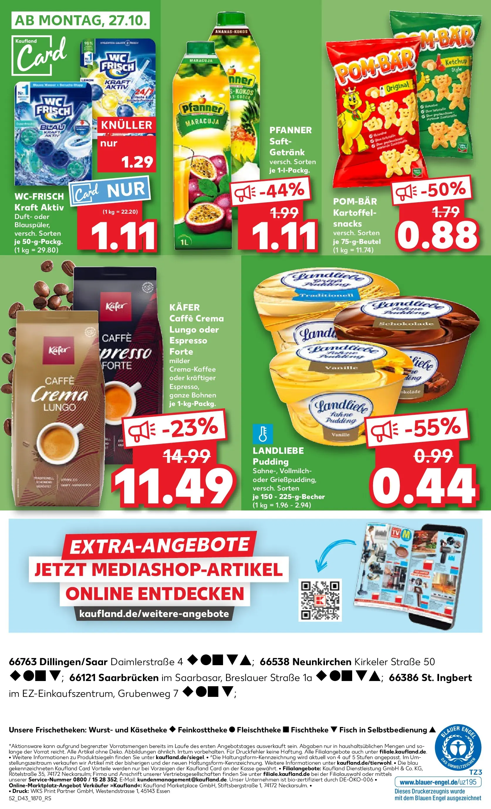Prospekt Kaufland ab 22.10.2025 » Angebote Online zum Blättern | Seite: 52 | Produkte: POM-BÄR, Wurst, Saft, Ketchup
