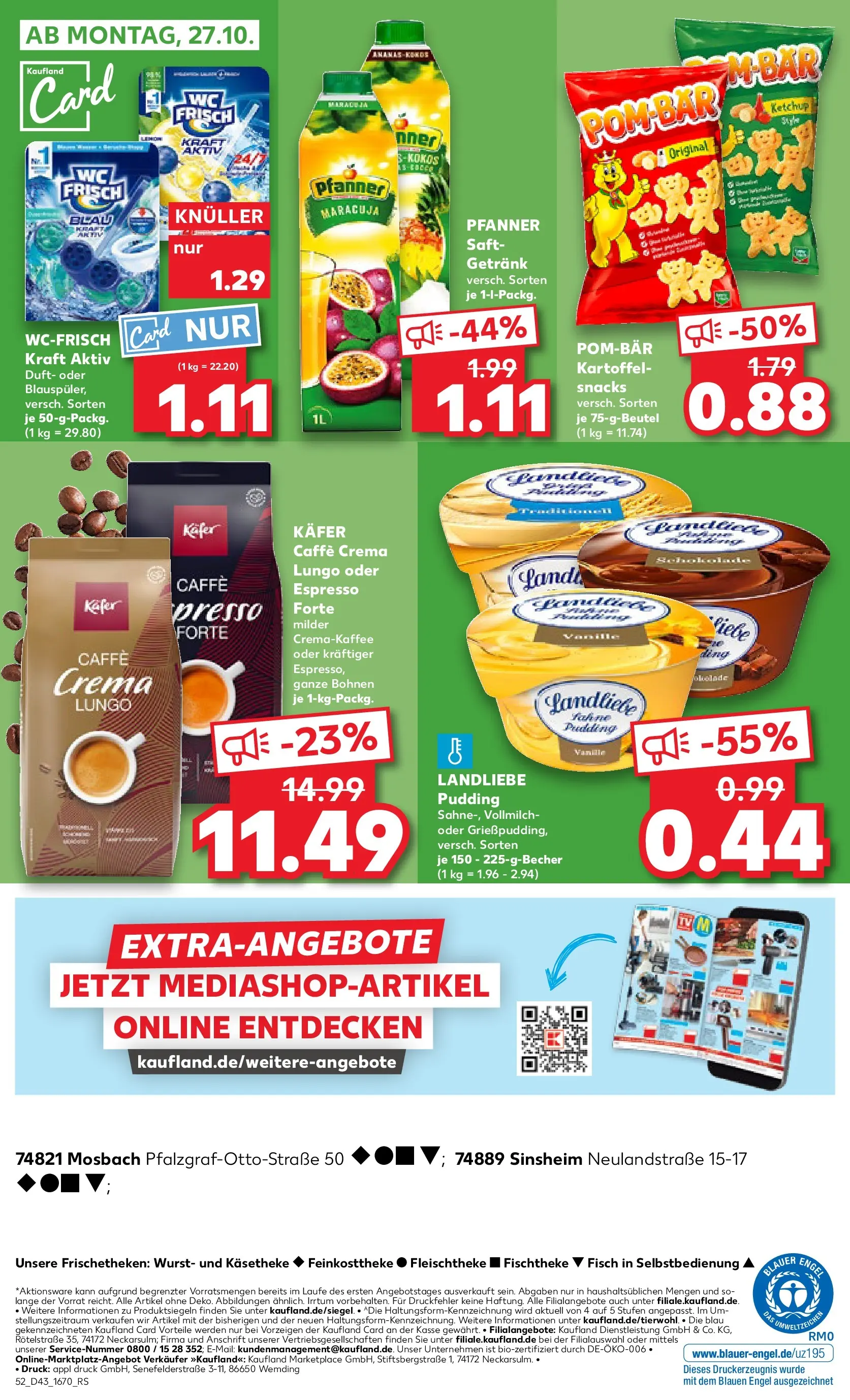 Prospekt Kaufland ab 23.10.2025 » Angebote Online zum Blättern | Seite: 52 | Produkte: Pudding, POM-BÄR, Wurst, Ketchup