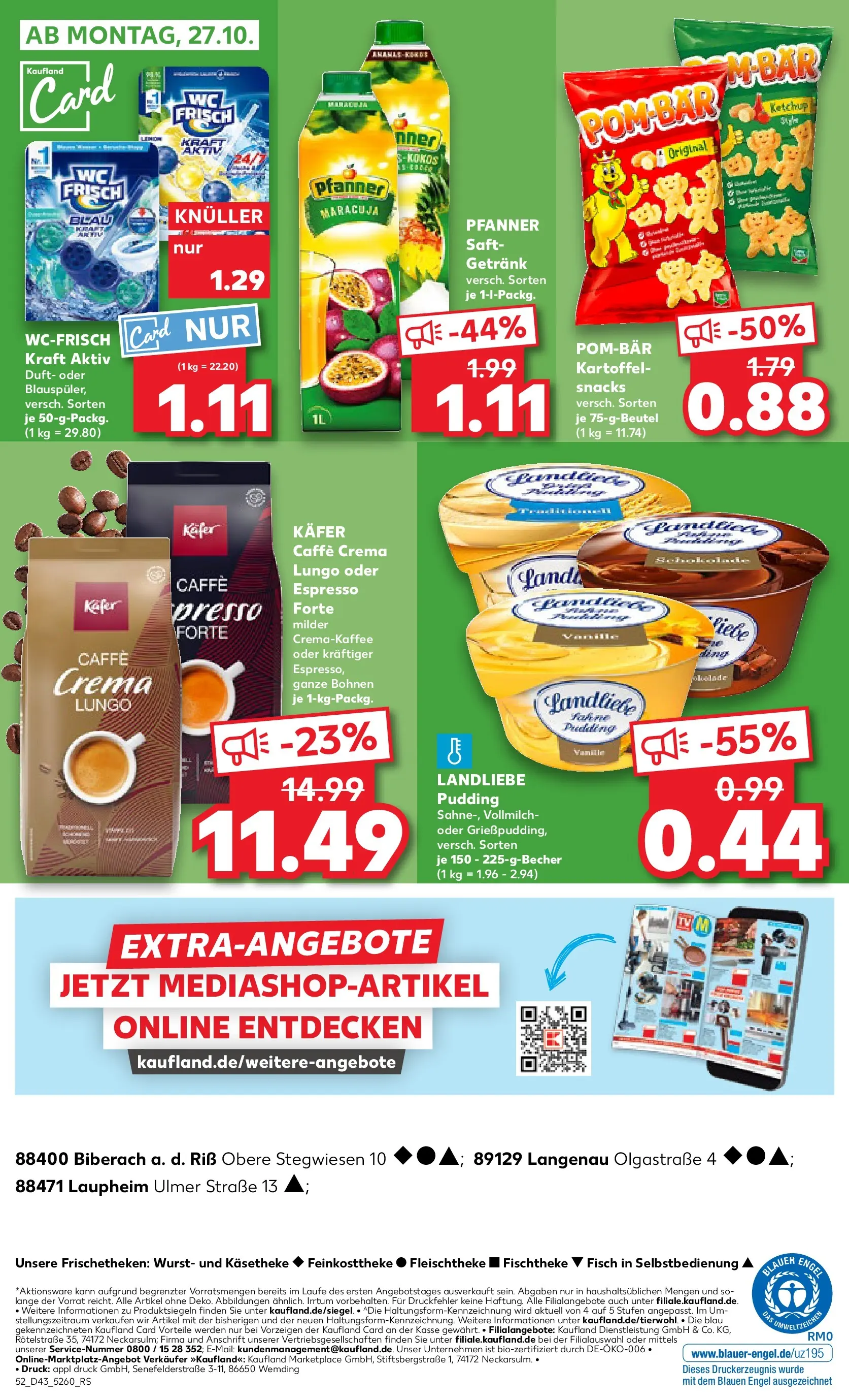 Prospekt Kaufland ab 22.10.2025 » Angebote Online zum Blättern | Seite: 52 | Produkte: Duft, POM-BÄR, Saft, Ketchup