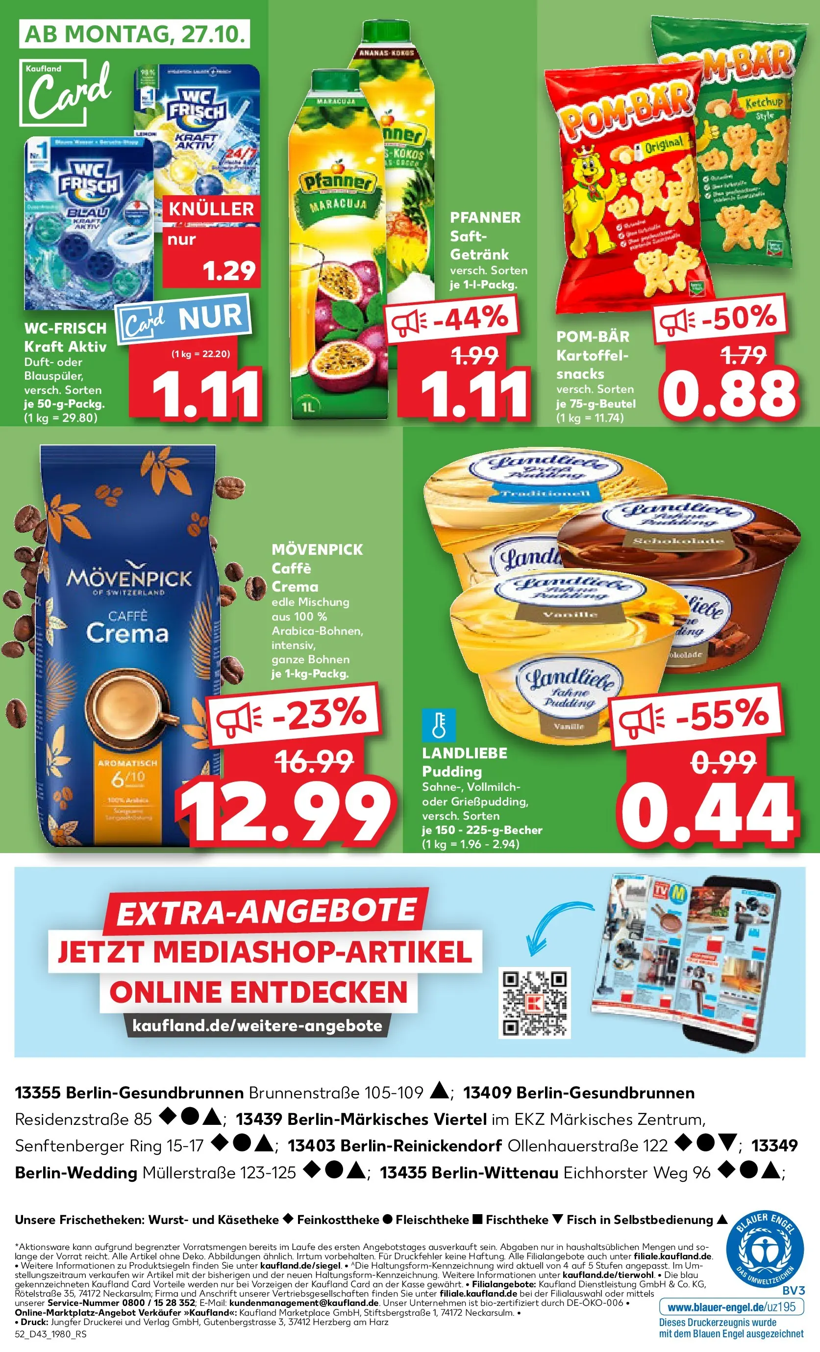 Prospekt Kaufland ab 23.10.2025 » Angebote Online zum Blättern | Seite: 52 | Produkte: Duft, Pudding, Wurst, Saft