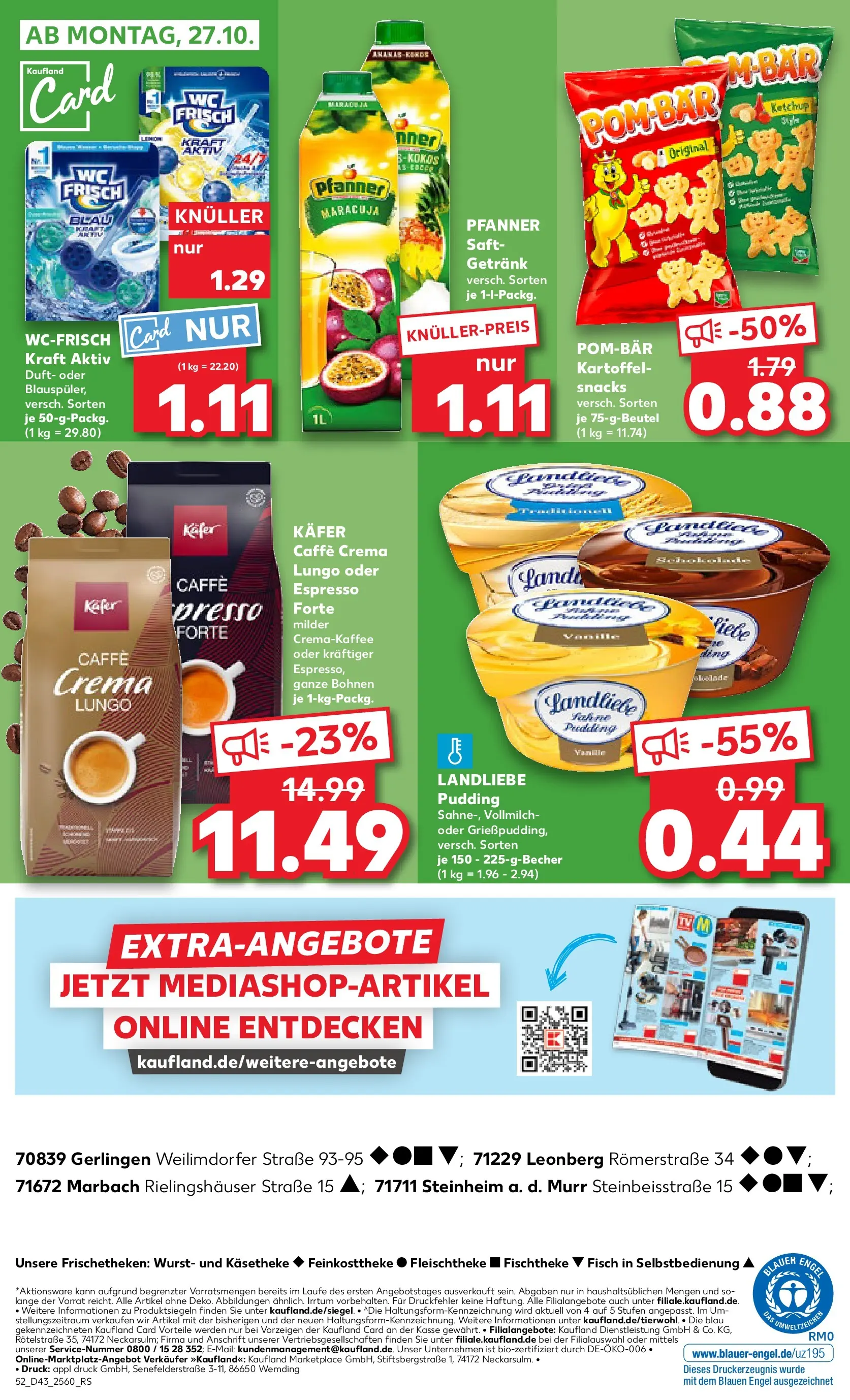 Prospekt Kaufland ab 22.10.2025 » Angebote Online zum Blättern | Seite: 52 | Produkte: Duft, Wurst, Saft, Ketchup