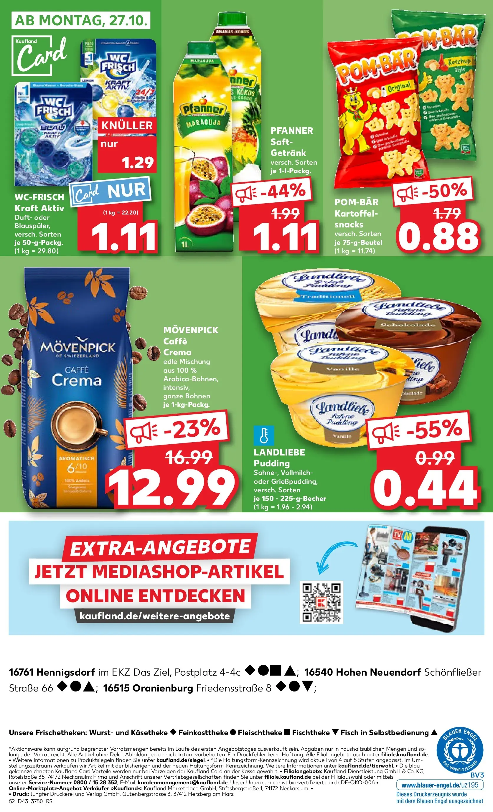 Prospekt Kaufland ab 23.10.2025 » Angebote Online zum Blättern | Seite: 52 | Produkte: Duft, Pudding, POM-BÄR, Wurst