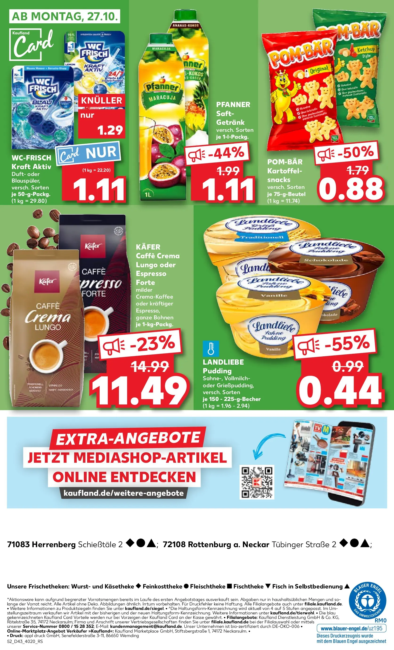 Prospekt Kaufland ab 22.10.2025 » Angebote Online zum Blättern | Seite: 52 | Produkte: Pudding, POM-BÄR, Wurst, Ketchup