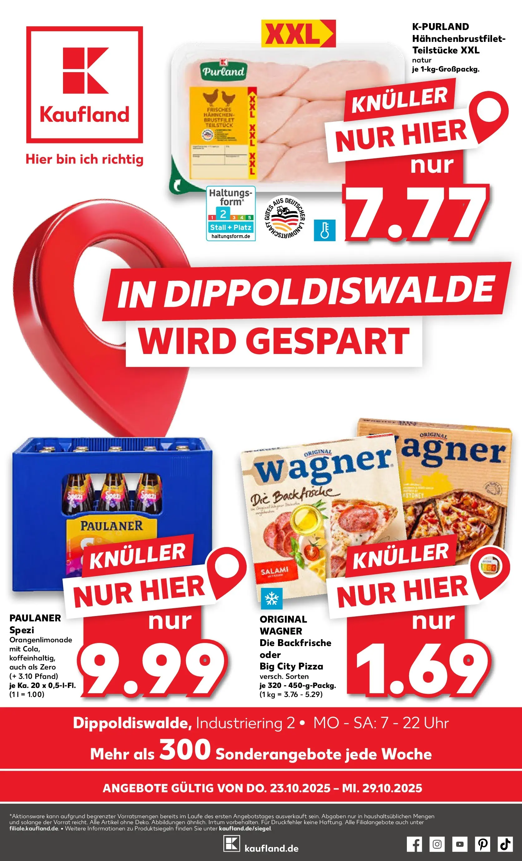 Prospekt Kaufland ab 23.10.2025 » Angebote und Werbung Online | Seite: 1 | Produkte: Hahnchen, Cola, Paulaner spezi, Paulaner Prospekt Kaufland ab 23.10.2025 » Angebote Online zum Blättern | Seite: 1 | Produkte: Hahnchen, Cola, Paulaner spezi, Paulaner
