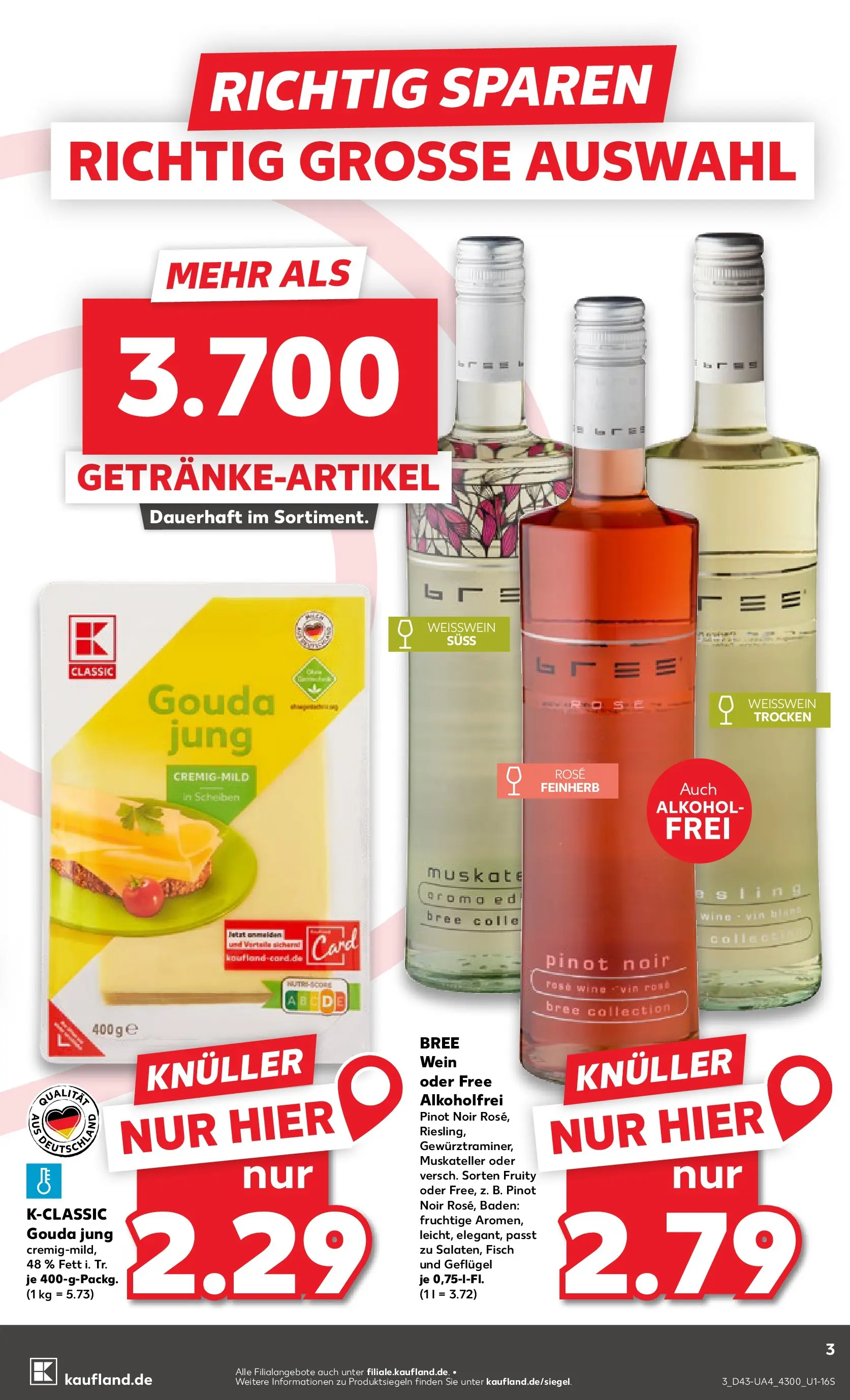 Prospekt Kaufland ab 23.10.2025 » Angebote und Werbung Online | Seite: 3 | Produkte: Gouda, Bree, Fisch, Wein Prospekt Kaufland ab 23.10.2025 » Angebote Online zum Blättern | Seite: 3 | Produkte: Gouda, Bree, Fisch, Wein