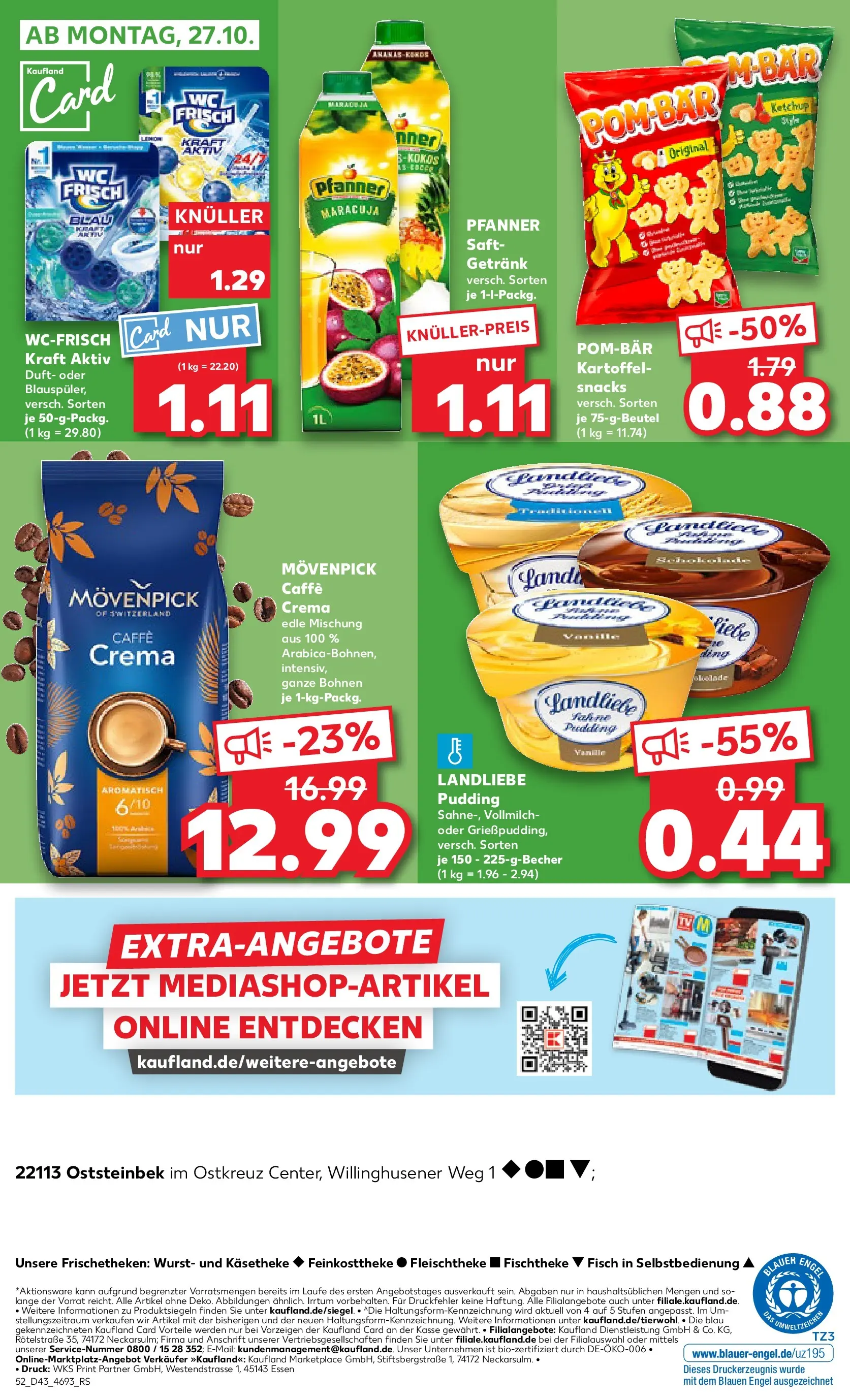 Prospekt Kaufland ab 22.10.2025 » Angebote Online zum Blättern | Seite: 52 | Produkte: Duft, Pudding, POM-BÄR, Saft