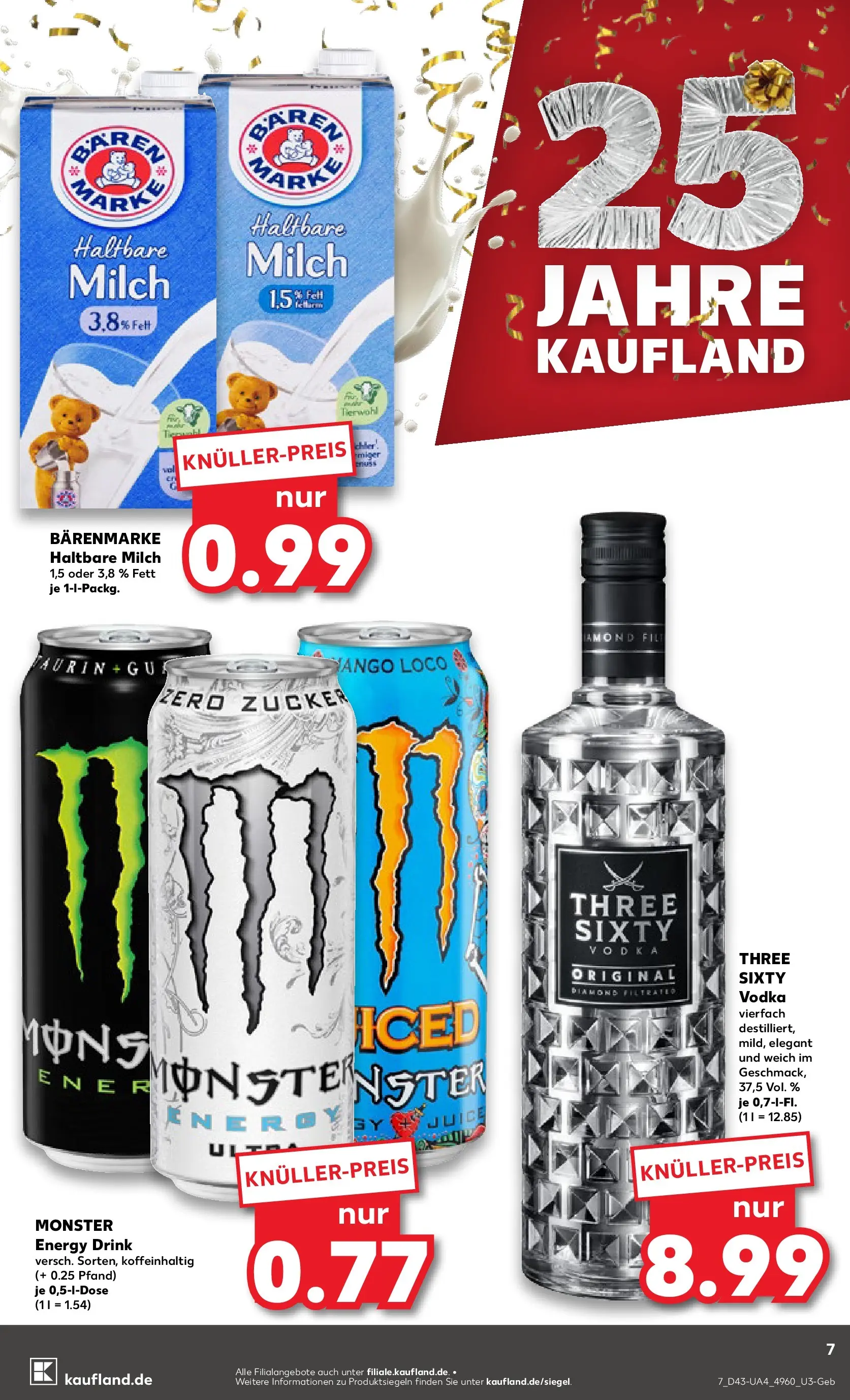 Prospekt Kaufland ab 23.10.2025 » Angebote und Werbung Online | Seite: 7 | Produkte: Milch, Energy, Haltbare milch, Zucker Prospekt Kaufland ab 23.10.2025 » Angebote Online zum Blättern | Seite: 7 | Produkte: Milch, Energy, Haltbare milch, Zucker