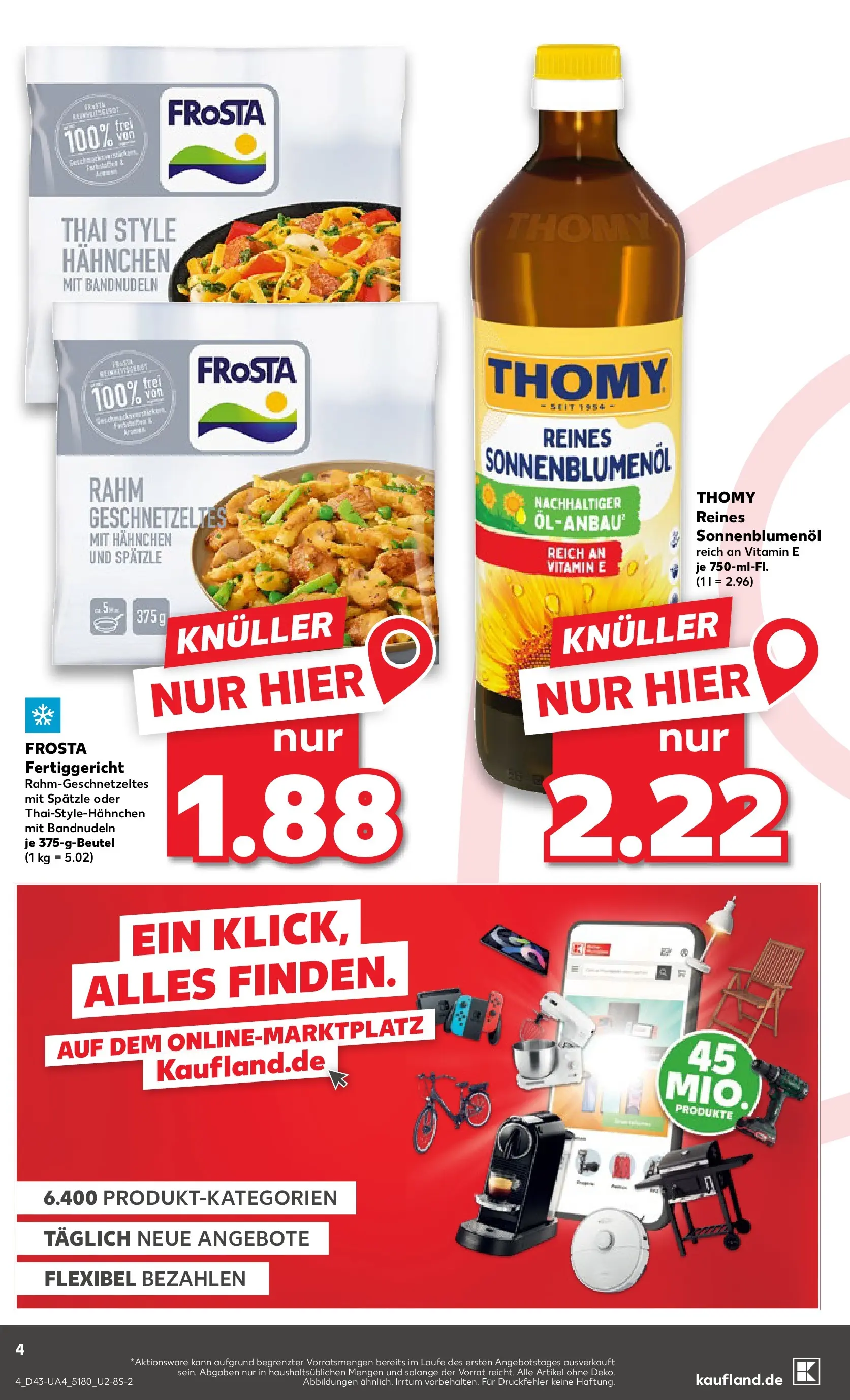 Prospekt Kaufland ab 23.10.2025 » Angebote und Werbung Online | Seite: 4 | Produkte: Hahnchen, Sonnenblumenol, Frosta Prospekt Kaufland ab 23.10.2025 » Angebote Online zum Blättern | Seite: 4 | Produkte: Hahnchen, Sonnenblumenol, Frosta