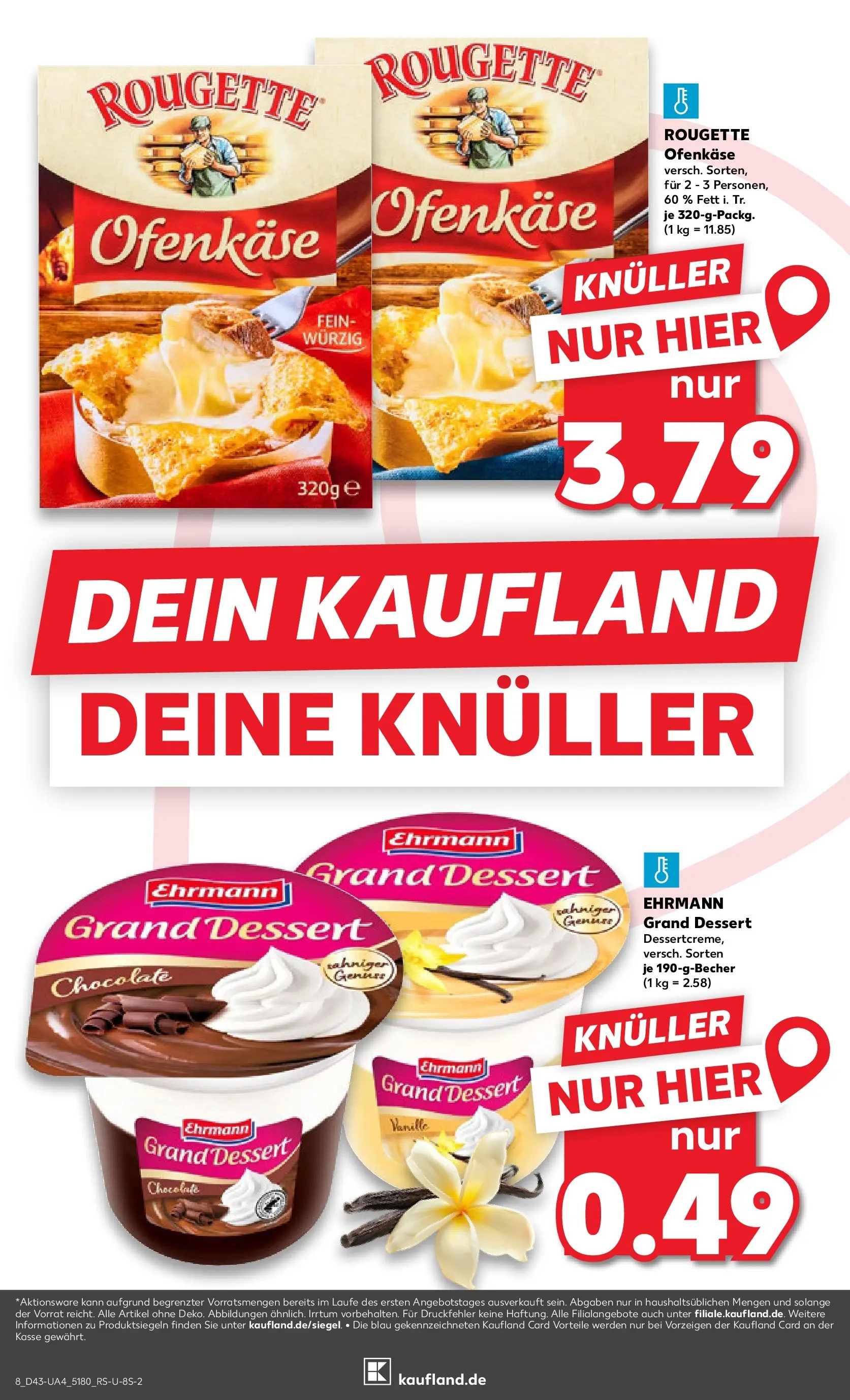 Prospekt Kaufland ab 23.10.2025 » Angebote und Werbung Online | Seite: 8 | Produkte: Ehrmann grand dessert, Rougette ofenkase Prospekt Kaufland ab 23.10.2025 » Angebote Online zum Blättern | Seite: 8 | Produkte: Ehrmann grand dessert, Rougette ofenkase