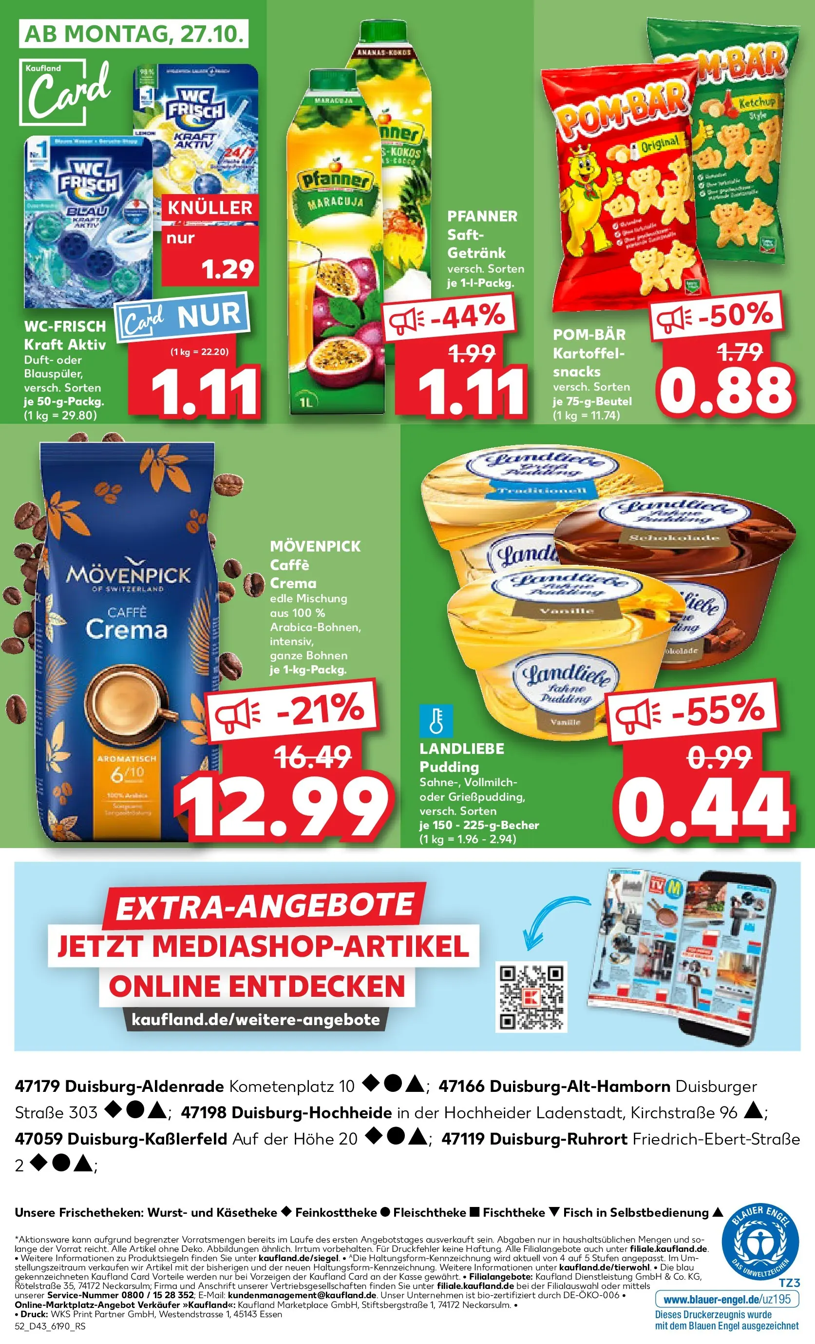 Prospekt Kaufland ab 23.10.2025 » Angebote Online zum Blättern | Seite: 52 | Produkte: POM-BÄR, Wc frisch, Saft, Ketchup