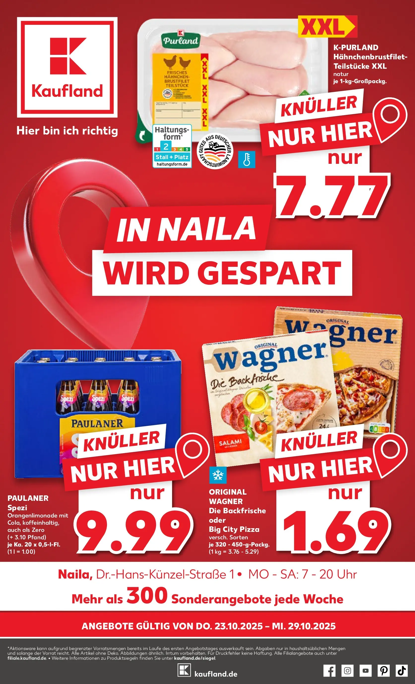 Prospekt Kaufland ab 23.10.2025 » Angebote und Werbung Online | Seite: 1 | Produkte: Paulaner spezi, Pizza, Uhr, Paulaner Prospekt Kaufland ab 23.10.2025 » Angebote Online zum Blättern | Seite: 1 | Produkte: Paulaner spezi, Pizza, Uhr, Paulaner
