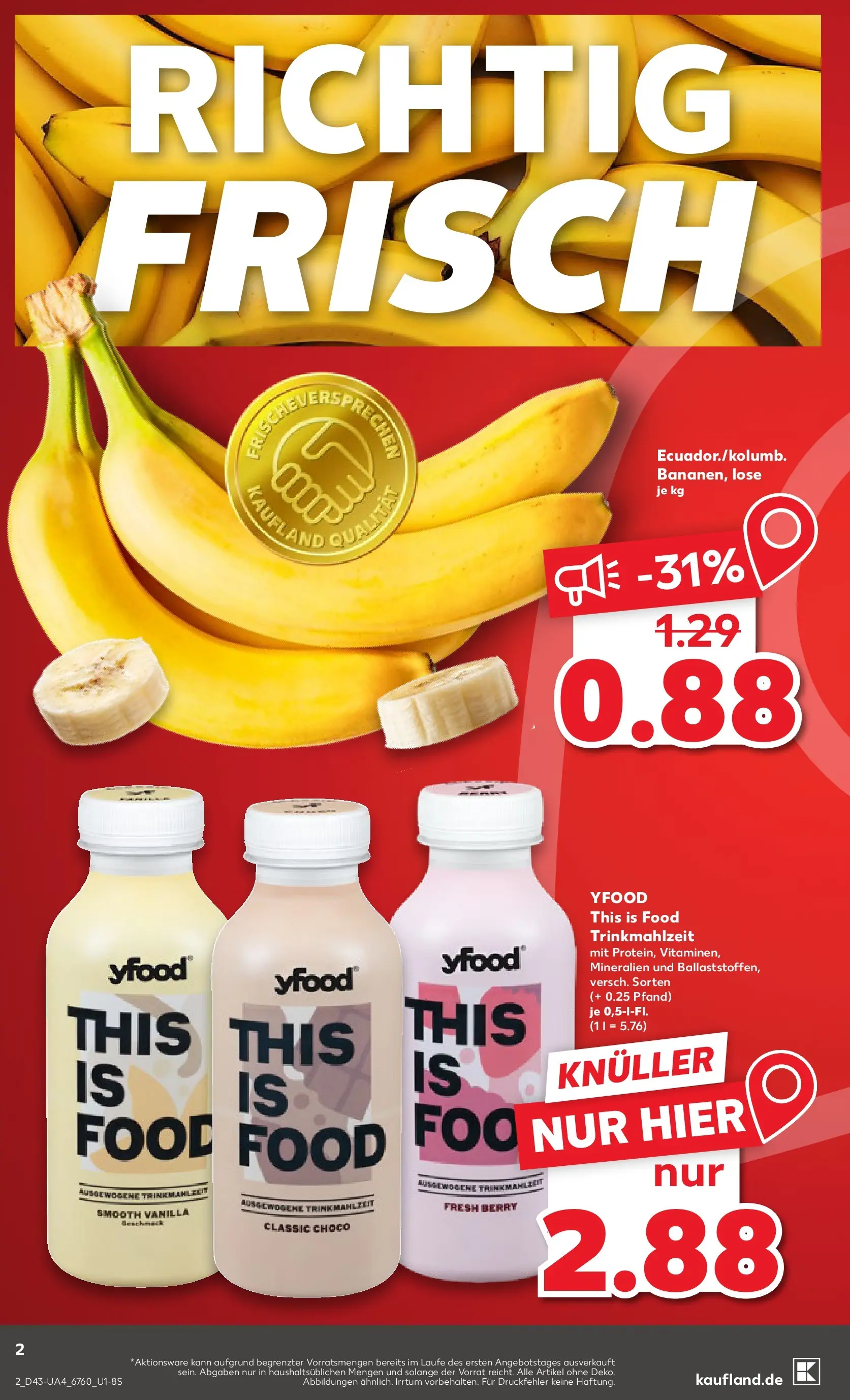 Prospekt Kaufland ab 23.10.2025 » Angebote und Werbung Online | Seite: 2 | Produkte: YFood Prospekt Kaufland ab 23.10.2025 » Angebote Online zum Blättern | Seite: 2 | Produkte: YFood