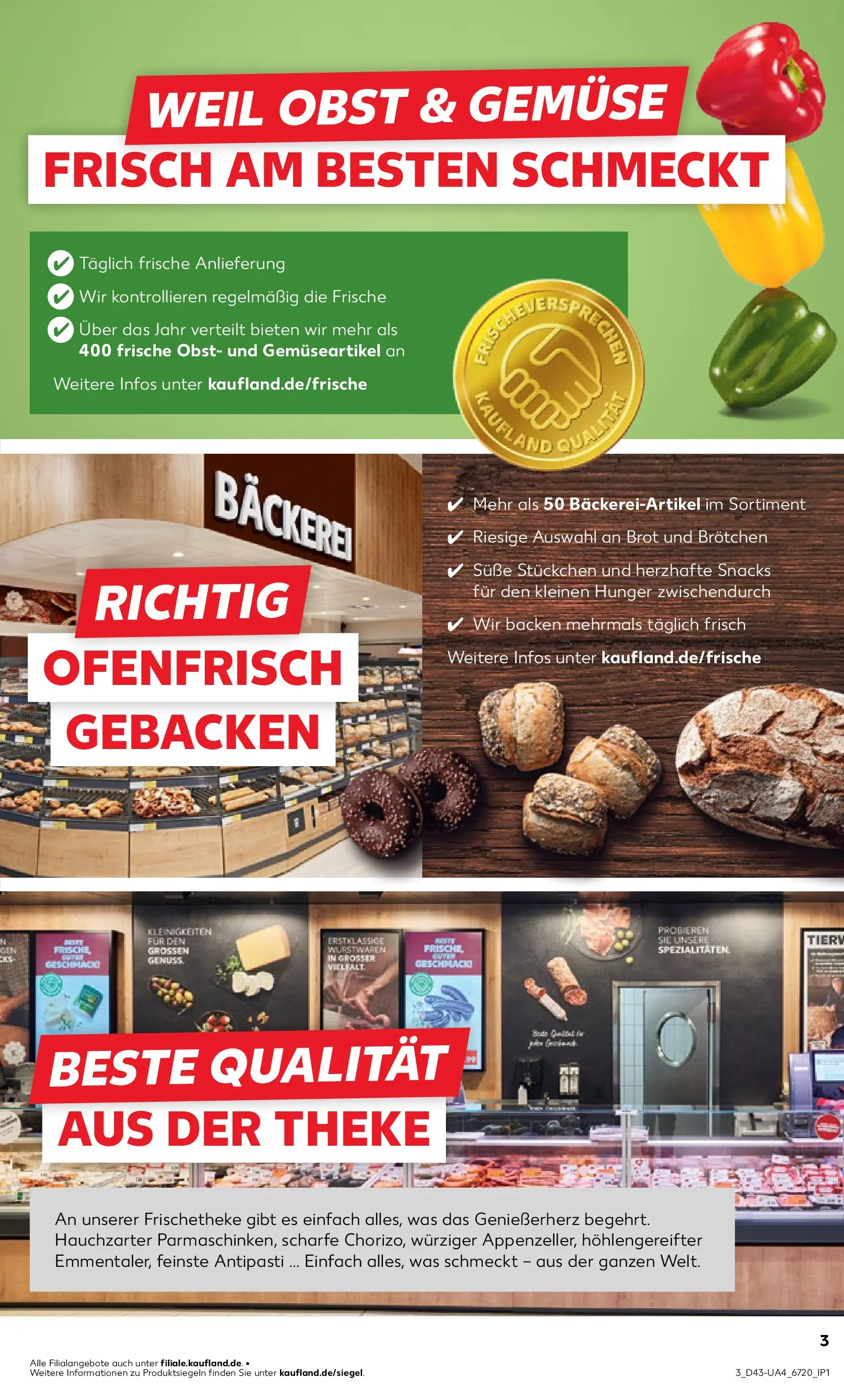 Prospekt Kaufland ab 23.10.2025 » Angebote und Werbung Online | Seite: 3 | Produkte: Bäckerei, Theke, Gemüse, Obst Prospekt Kaufland ab 23.10.2025 » Angebote Online zum Blättern | Seite: 3 | Produkte: Bäckerei, Theke, Gemüse, Obst