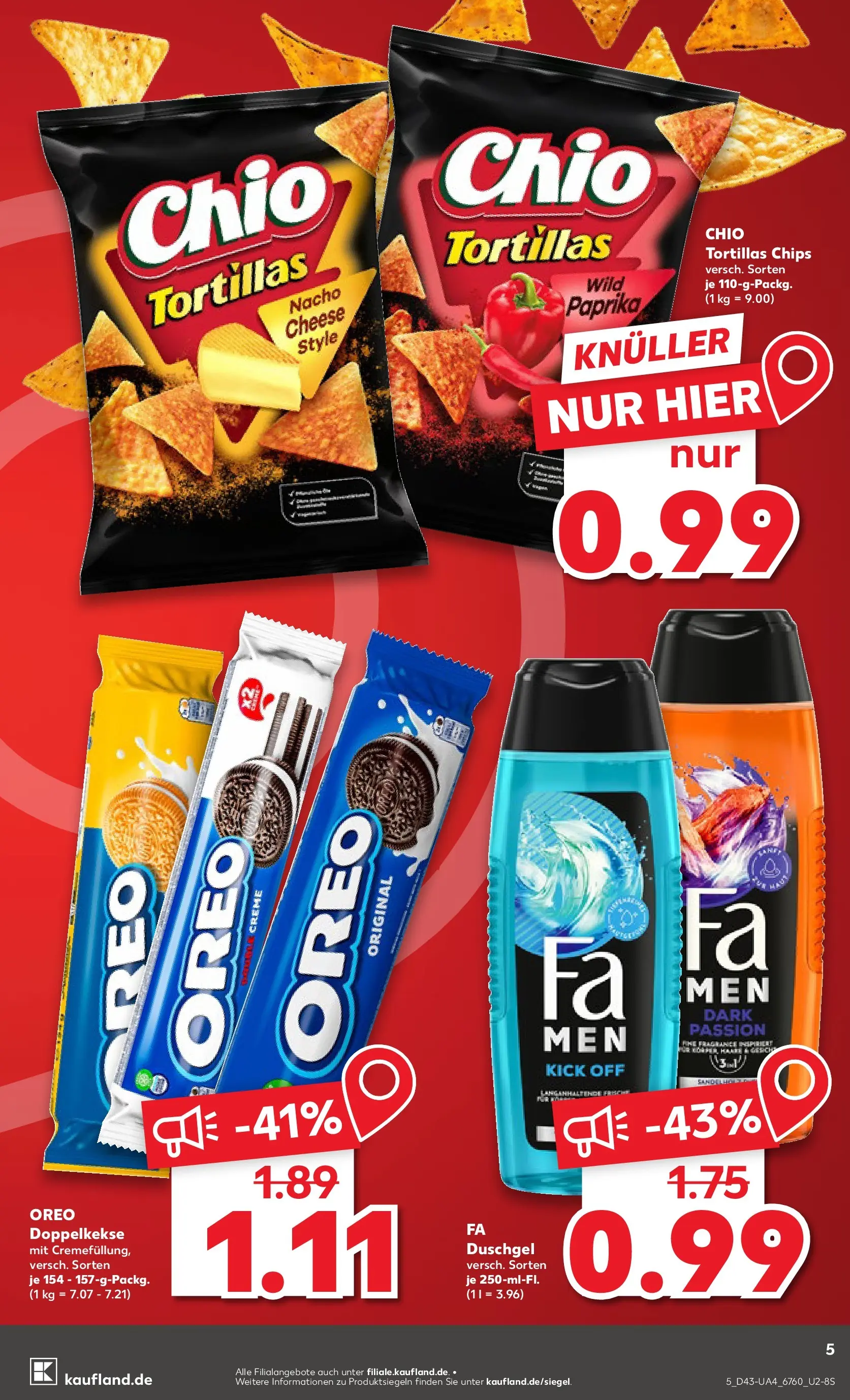 Prospekt Kaufland ab 23.10.2025 » Angebote und Werbung Online | Seite: 5 | Produkte: Fa duschgel, Creme, Paprika, Chio tortillas Prospekt Kaufland ab 23.10.2025 » Angebote Online zum Blättern | Seite: 5 | Produkte: Fa duschgel, Creme, Paprika, Chio tortillas
