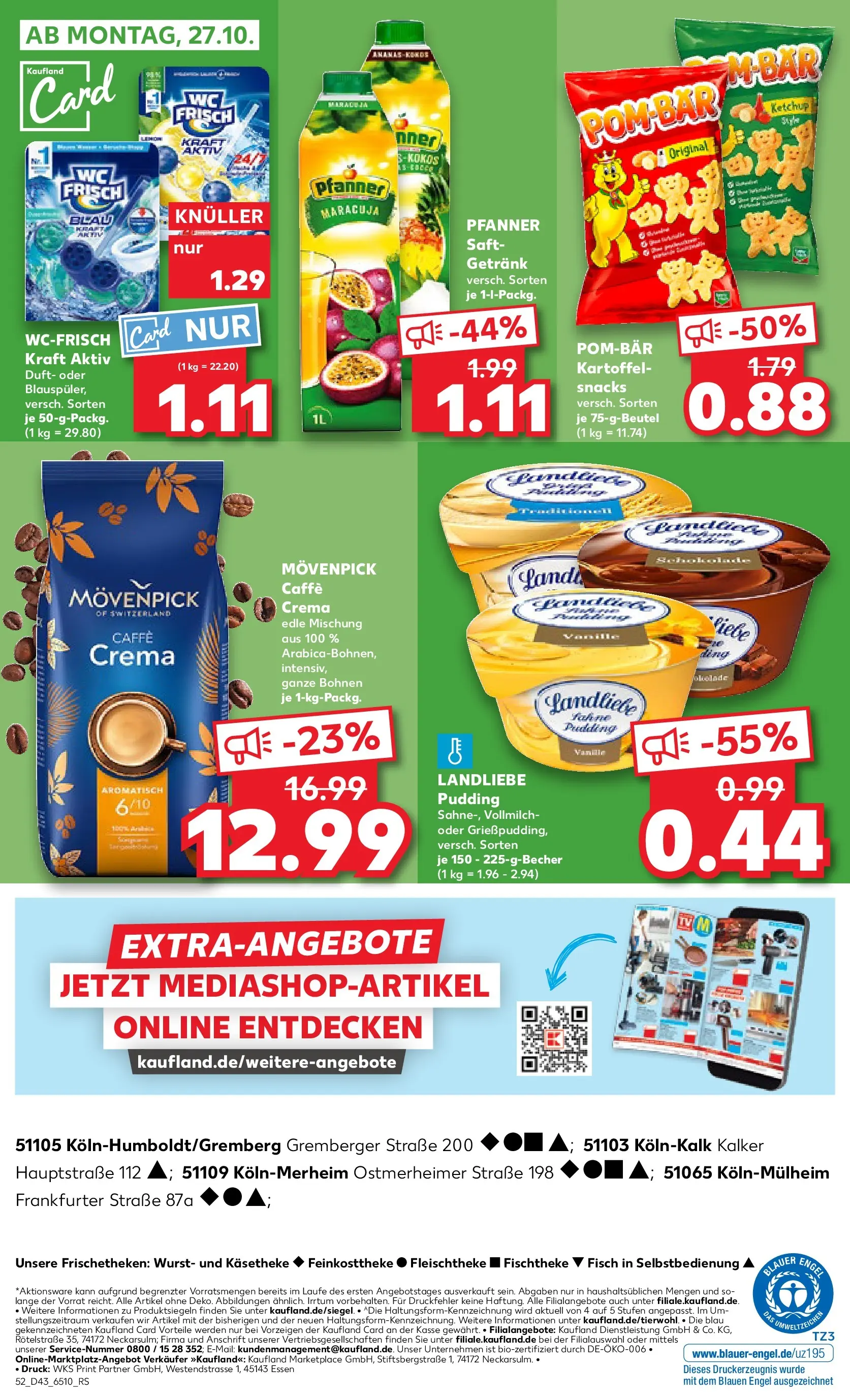 Prospekt Kaufland ab 23.10.2025 » Angebote Online zum Blättern | Seite: 52 | Produkte: Pudding, POM-BÄR, Saft, Ketchup