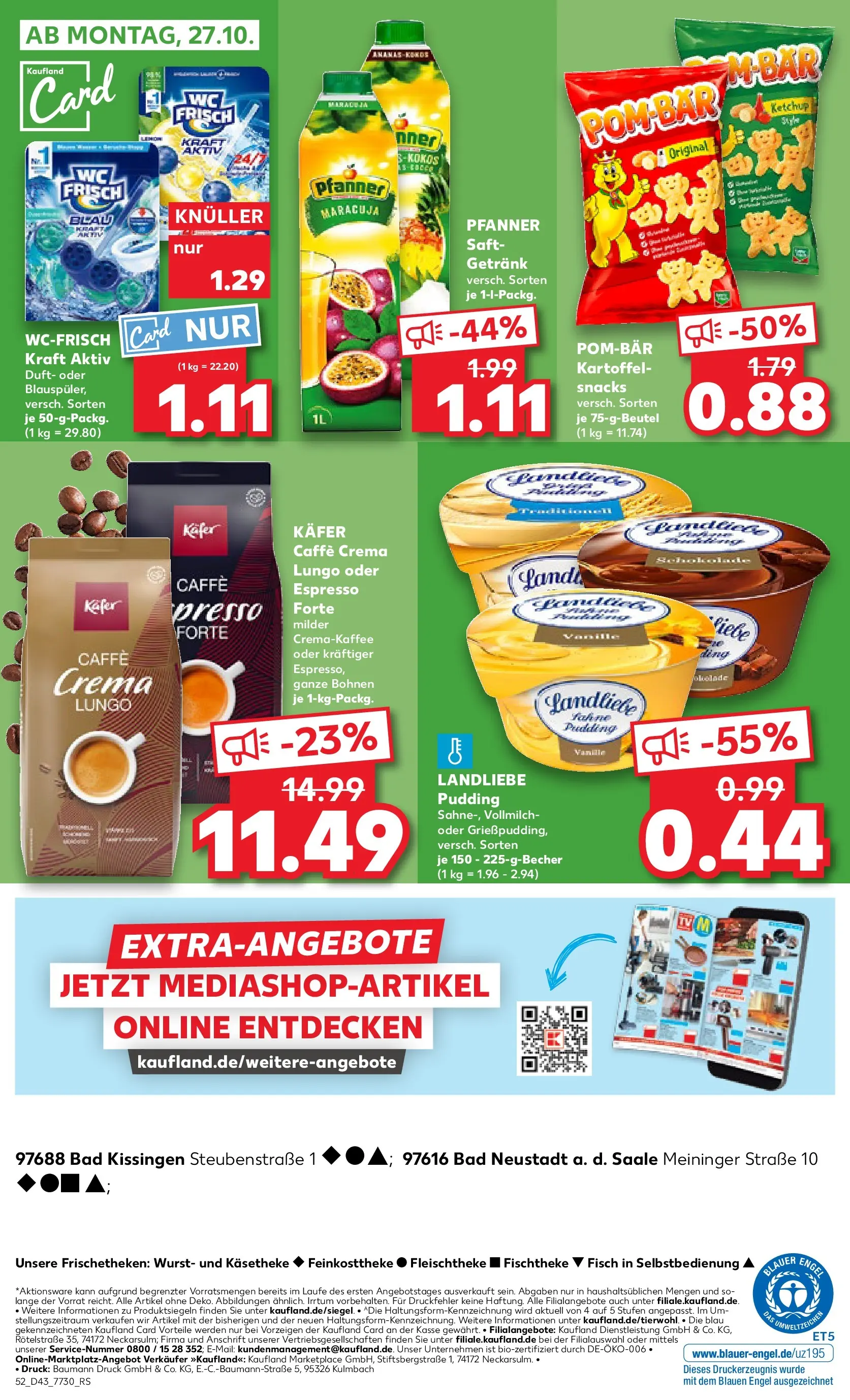 Prospekt Kaufland ab 23.10.2025 » Angebote Online zum Blättern | Seite: 52 | Produkte: Bad, Pudding, Wurst, Chips