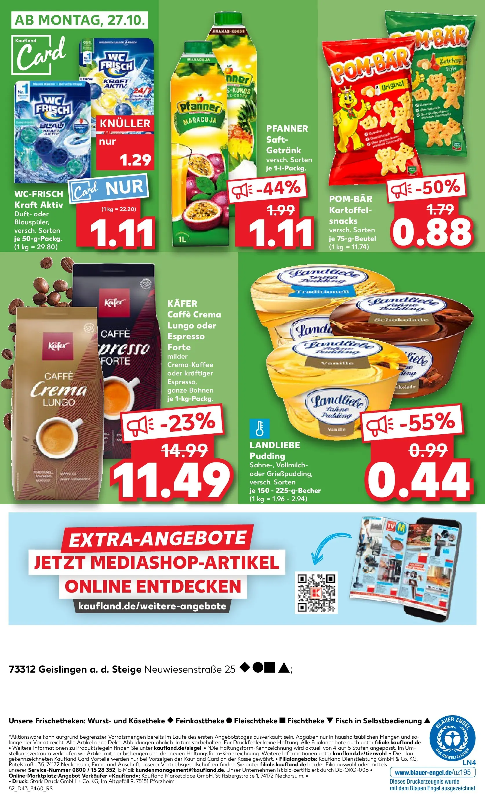 Prospekt Kaufland ab 23.10.2025 » Angebote Online zum Blättern | Seite: 52 | Produkte: Duft, Wurst, Saft, Ketchup