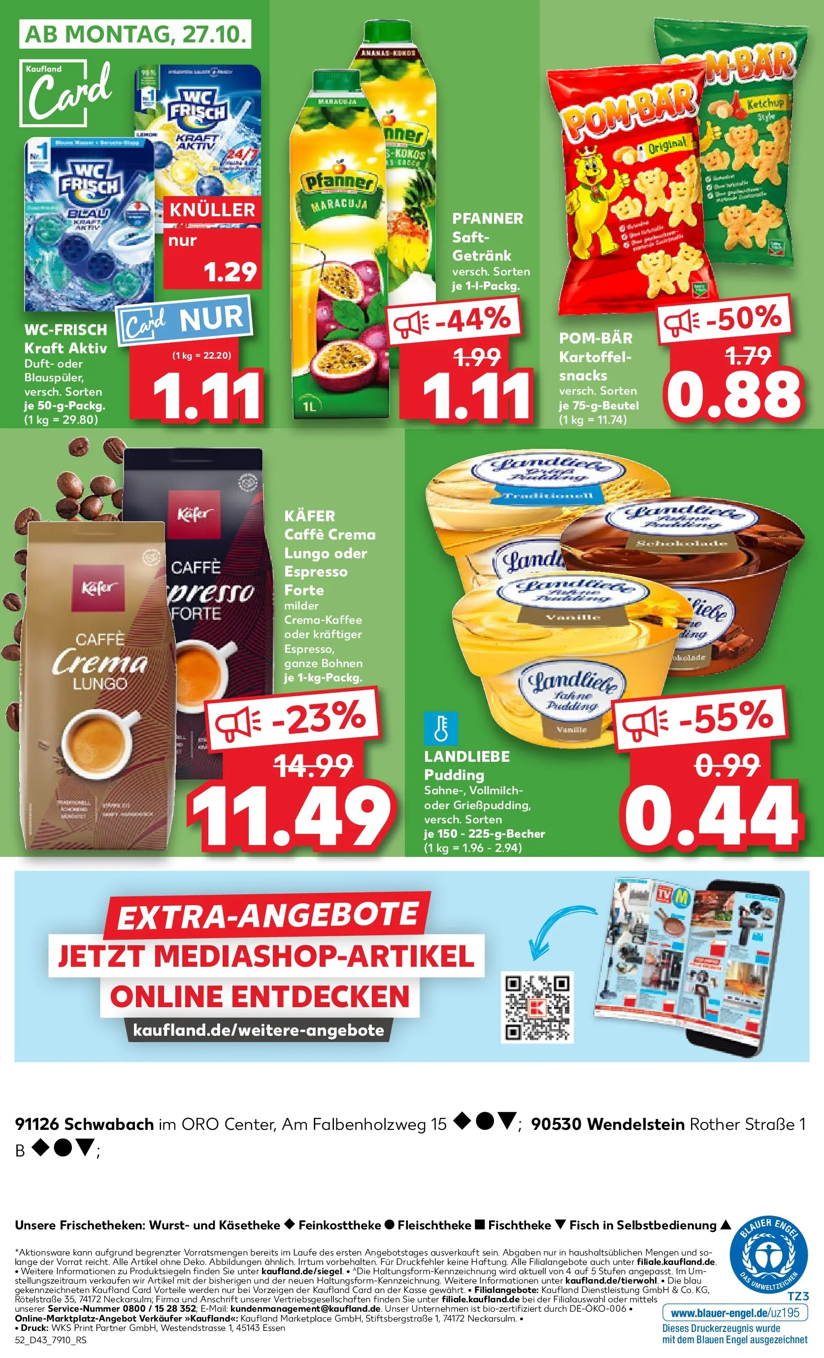 Prospekt Kaufland ab 22.10.2025 » Angebote Online zum Blättern | Seite: 52 | Produkte: Duft, Wc frisch, Wurst, Saft