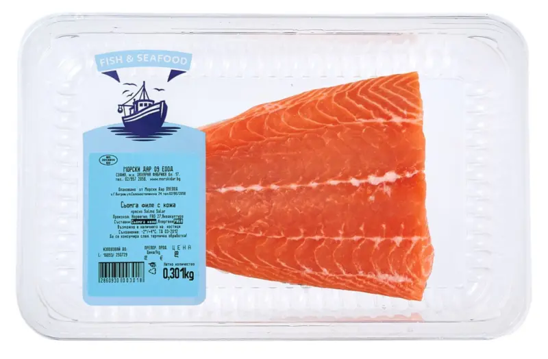 Сьомга филе с кожа