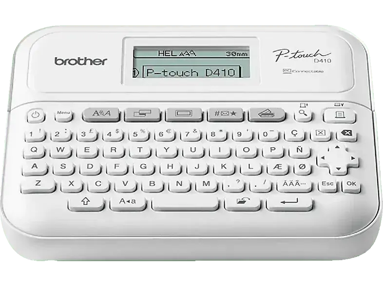 Brother PT-D410VP Beschrifungsgerät for Business, 20 mm/s, 180 dpi, Netzbetrieb, Weiß; Beschriftungsgerät