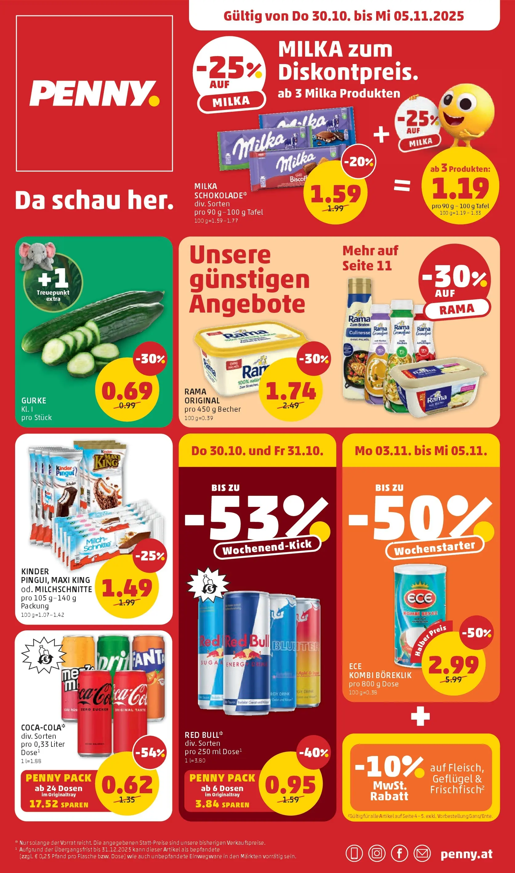 Penny Markt - PENNY: Die ganze Woche sparen. ab (29.10.2025) - Angebote, Prospekt | Seite: 1 | Produkte: Zucker, Milch