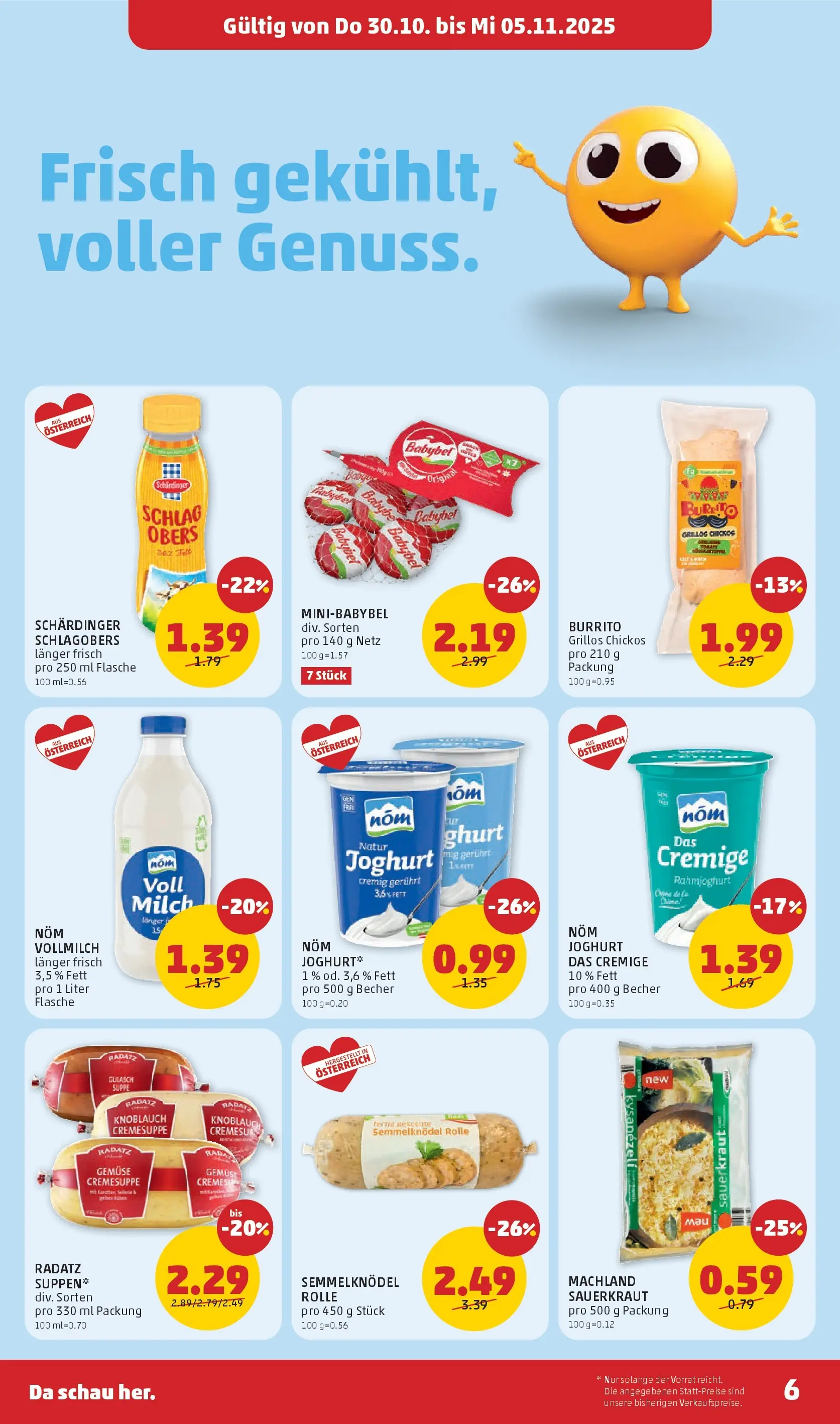 Penny Markt - PENNY: Die ganze Woche sparen. ab (29.10.2025) - Angebote, Prospekt | Seite: 6 | Produkte: Gemüse, Knoblauch, Milch, Joghurt