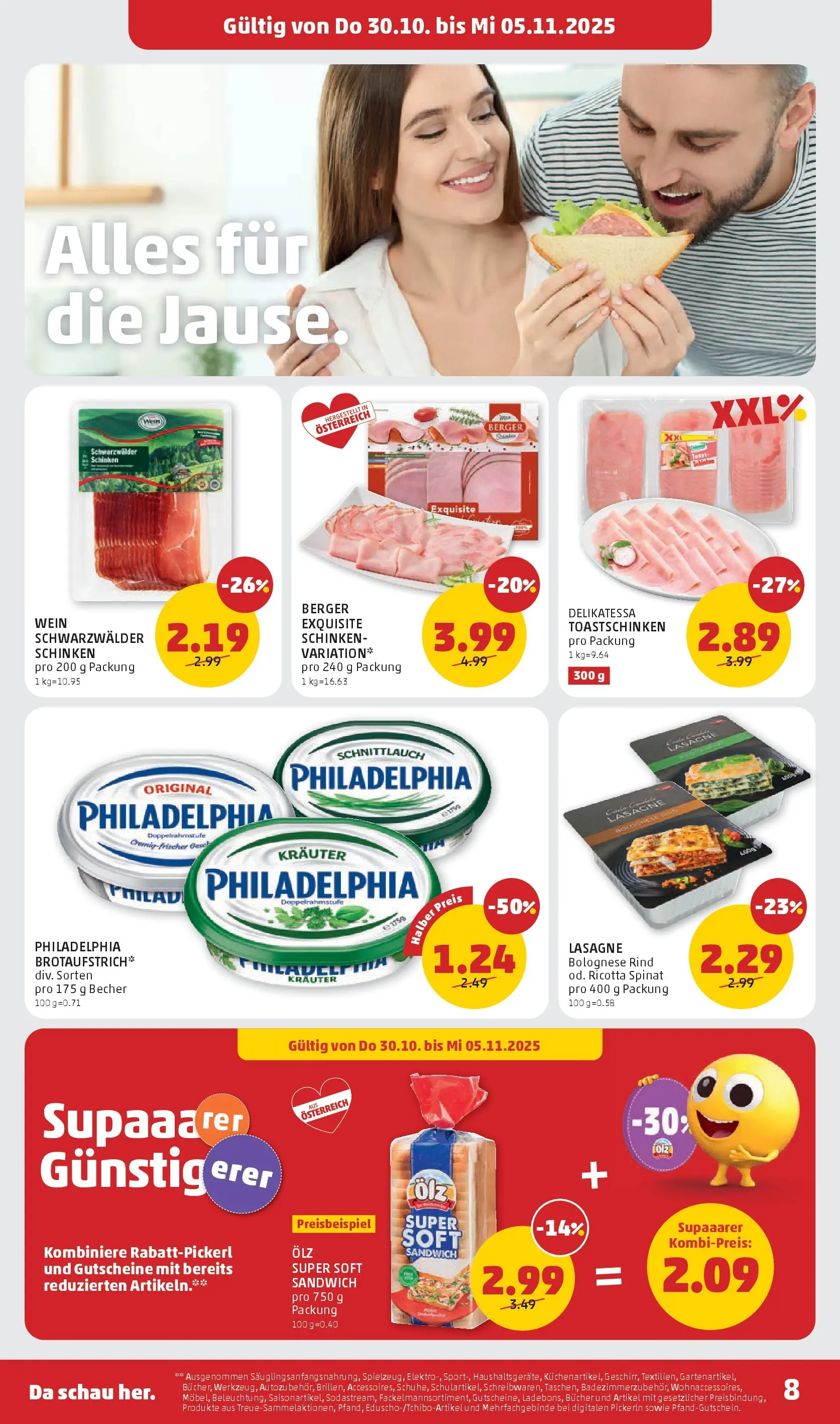 Penny Markt - PENNY: Die ganze Woche sparen. ab (29.10.2025) - Angebote, Prospekt | Seite: 8 | Produkte: Schinken, Wein