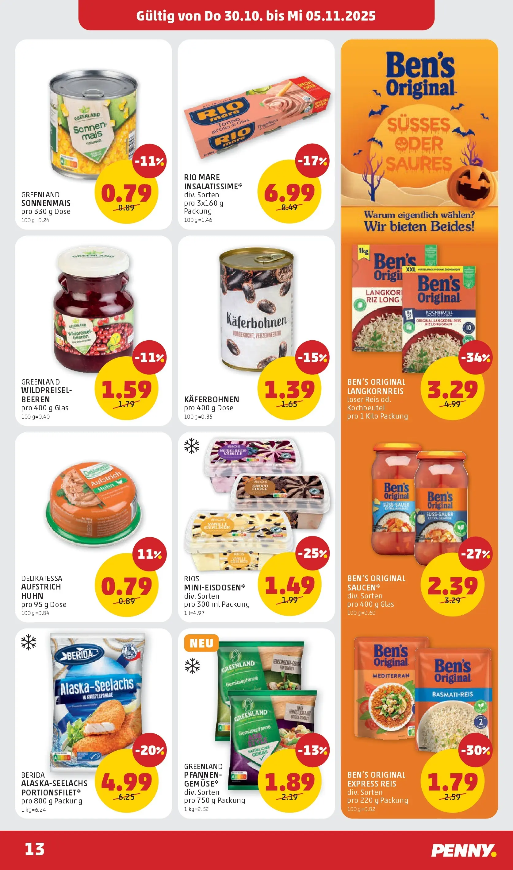 Penny Markt - PENNY: Die ganze Woche sparen. ab (29.10.2025) - Angebote, Prospekt | Seite: 13 | Produkte: Reis