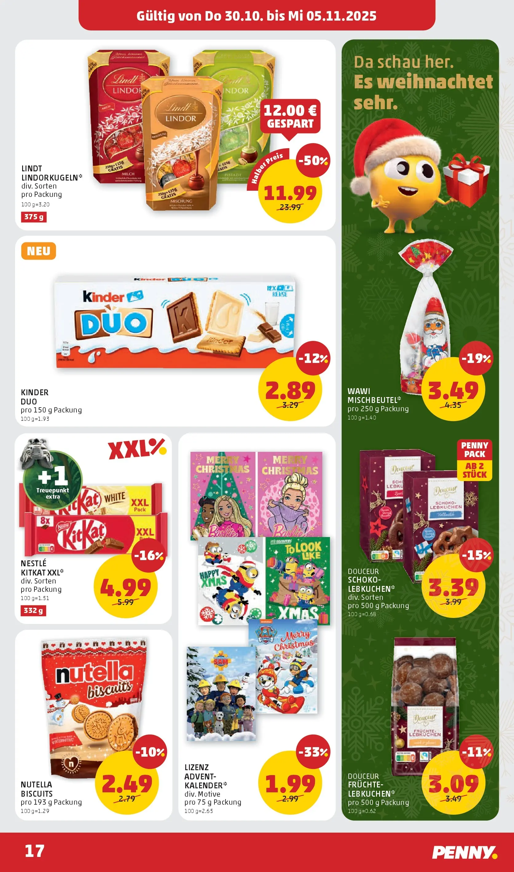 Penny Markt - PENNY: Die ganze Woche sparen. ab (29.10.2025) - Angebote, Prospekt | Seite: 17 | Produkte: Kekse, Milch