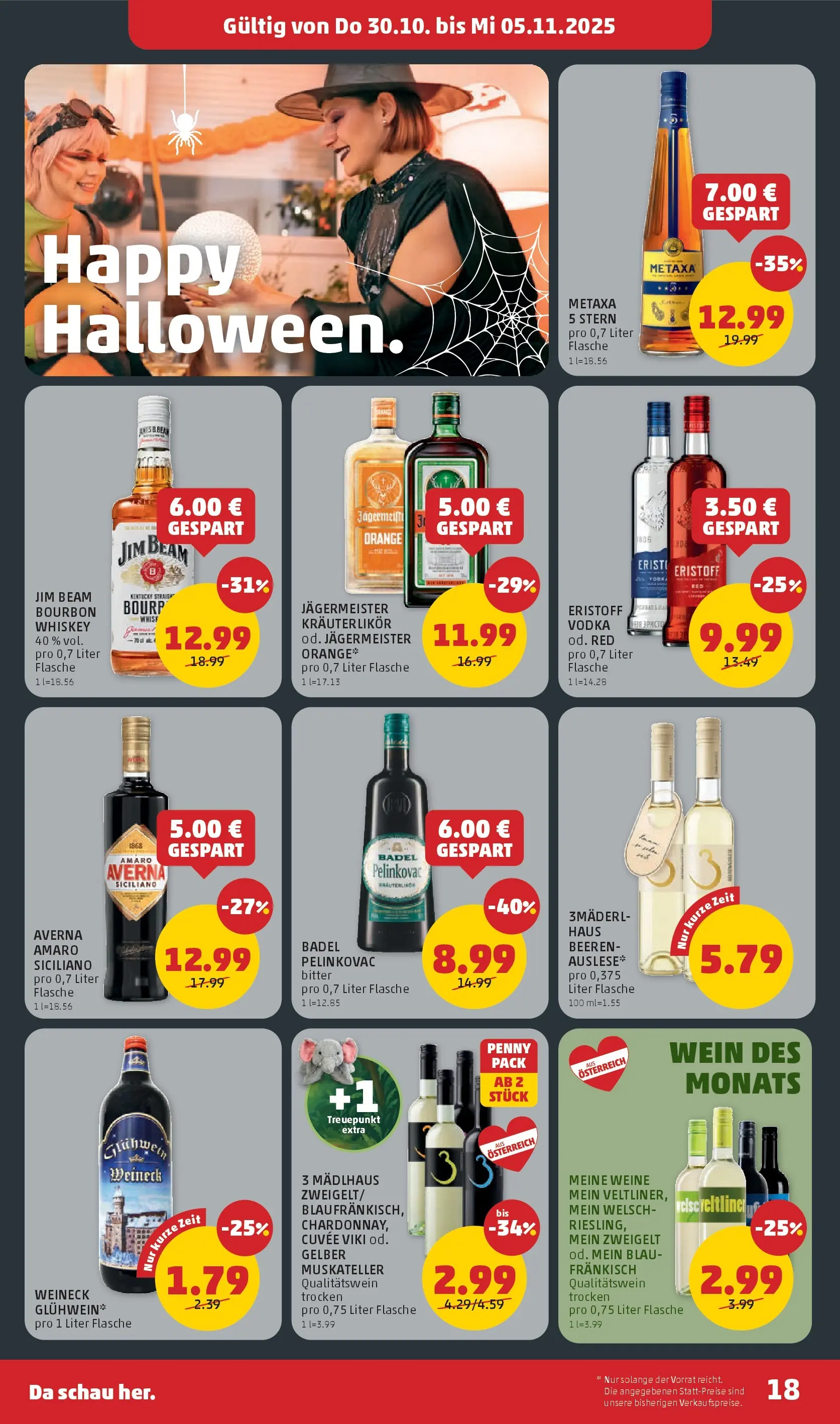 Penny Markt - PENNY: Die ganze Woche sparen. ab (29.10.2025) - Angebote, Prospekt | Seite: 18 | Produkte: Whiskey, Wein, Bourbon