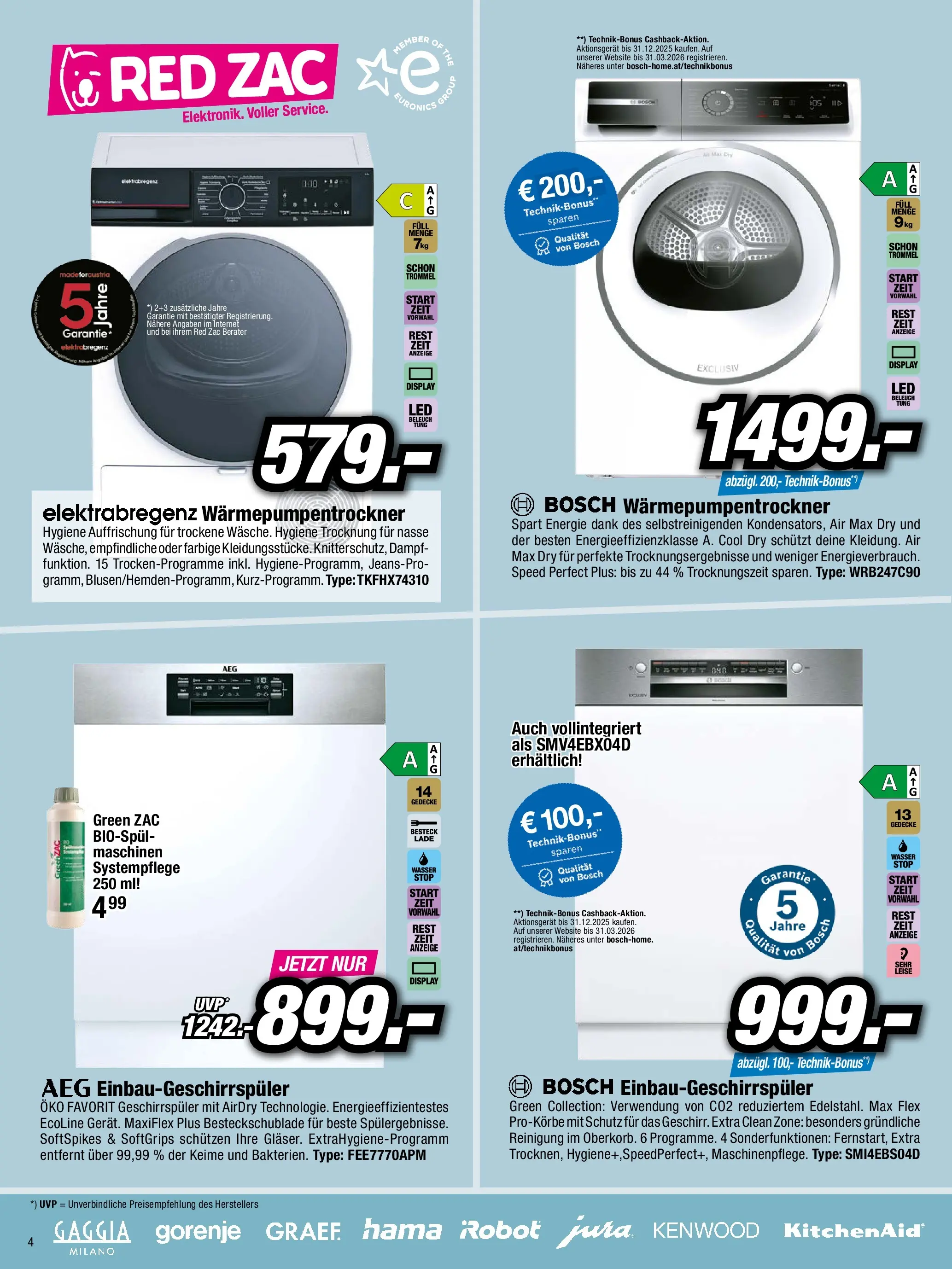 RED ZAC Kufstein von 27.10.2025 - Aktuelle Angebote | Seite: 4 | Produkte: Wasser, Geschirrspüler