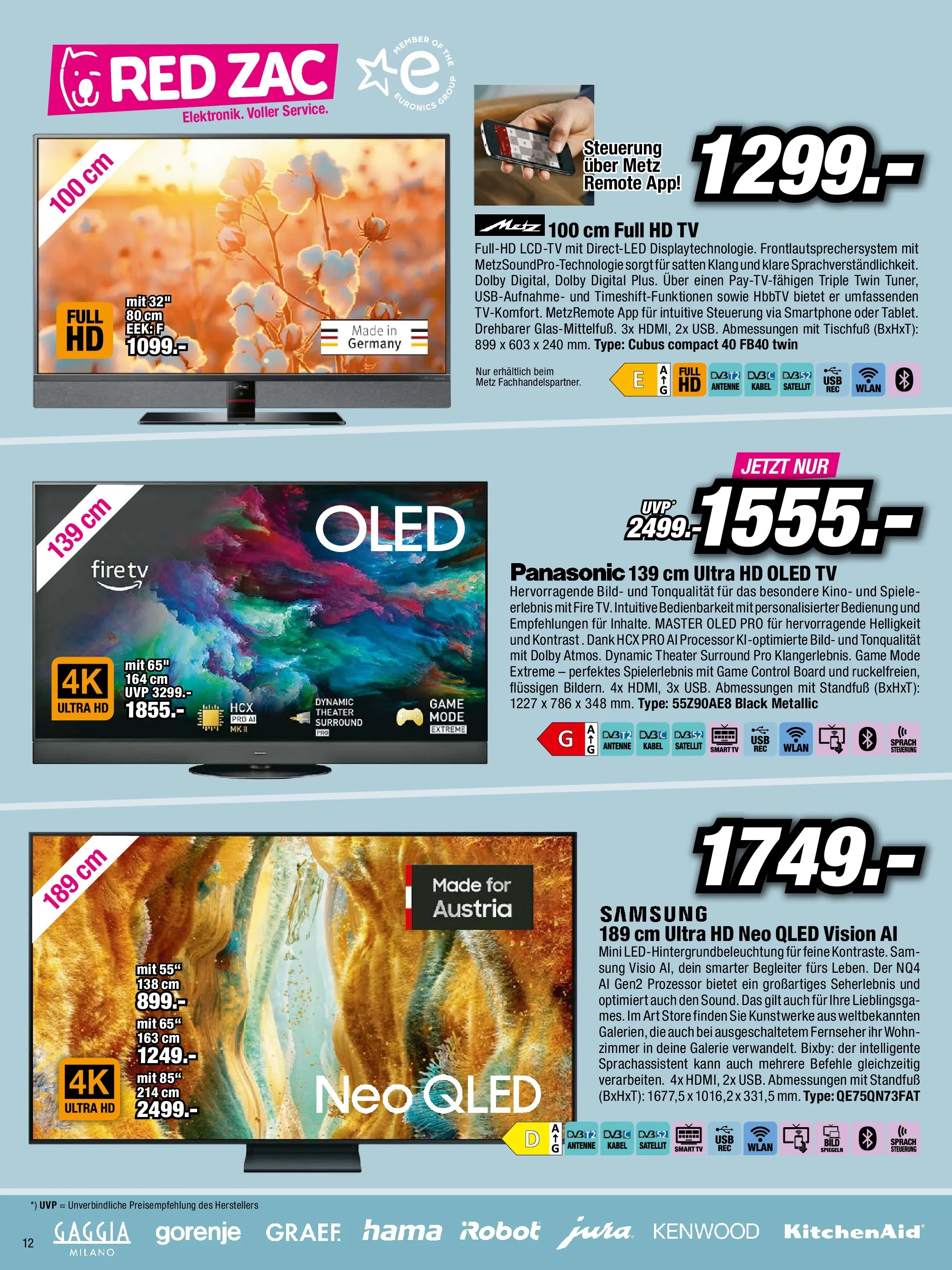 RED ZAC Kufstein von 27.10.2025 - Aktuelle Angebote | Seite: 12 | Produkte: TV, Fernseher, Kabel, Satellit