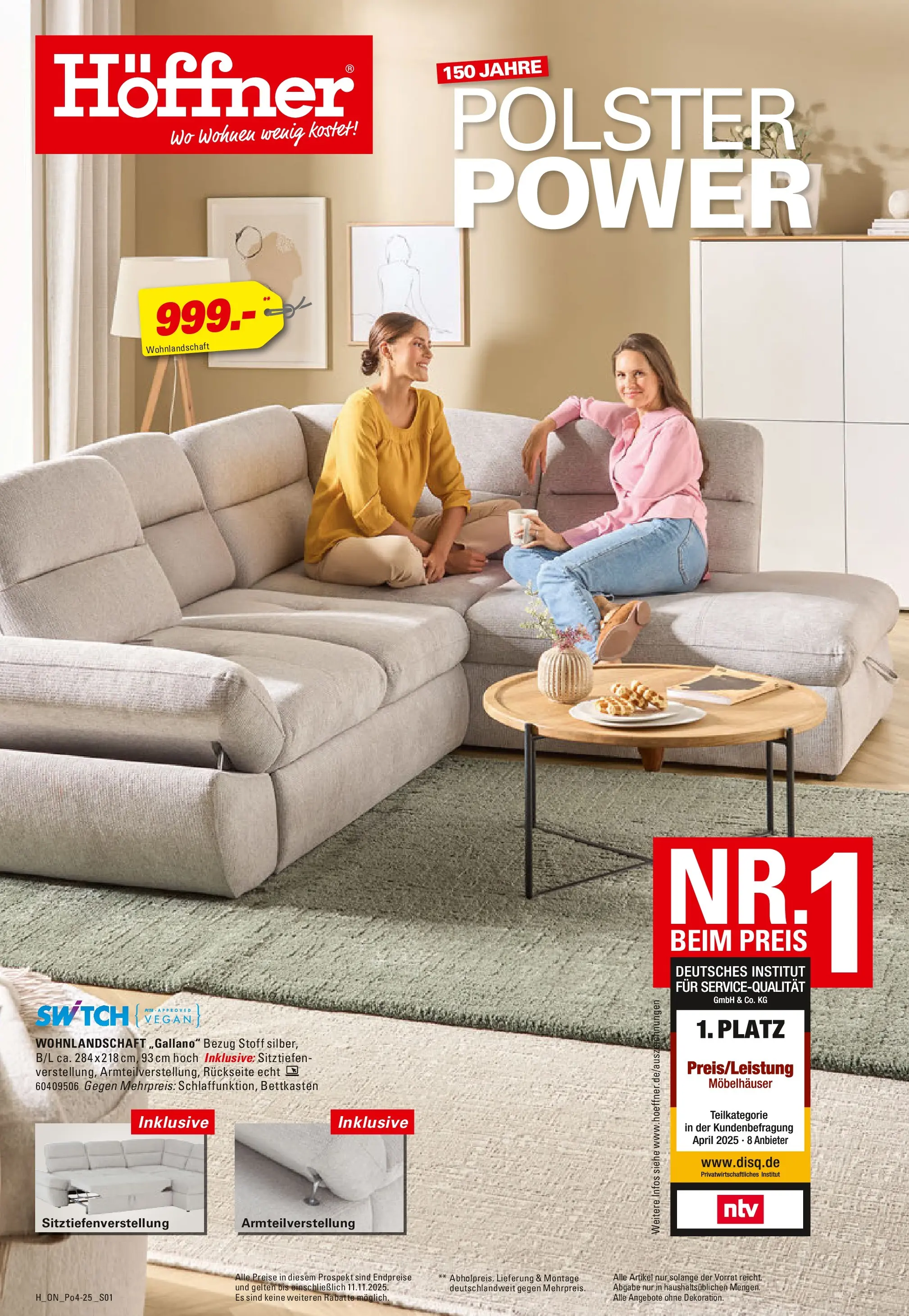 Höffner - Höffner: Möbelangebote (ab 21.10.2025) zum Blättern | Seite: 1 | Produkte: Wohnlandschaft