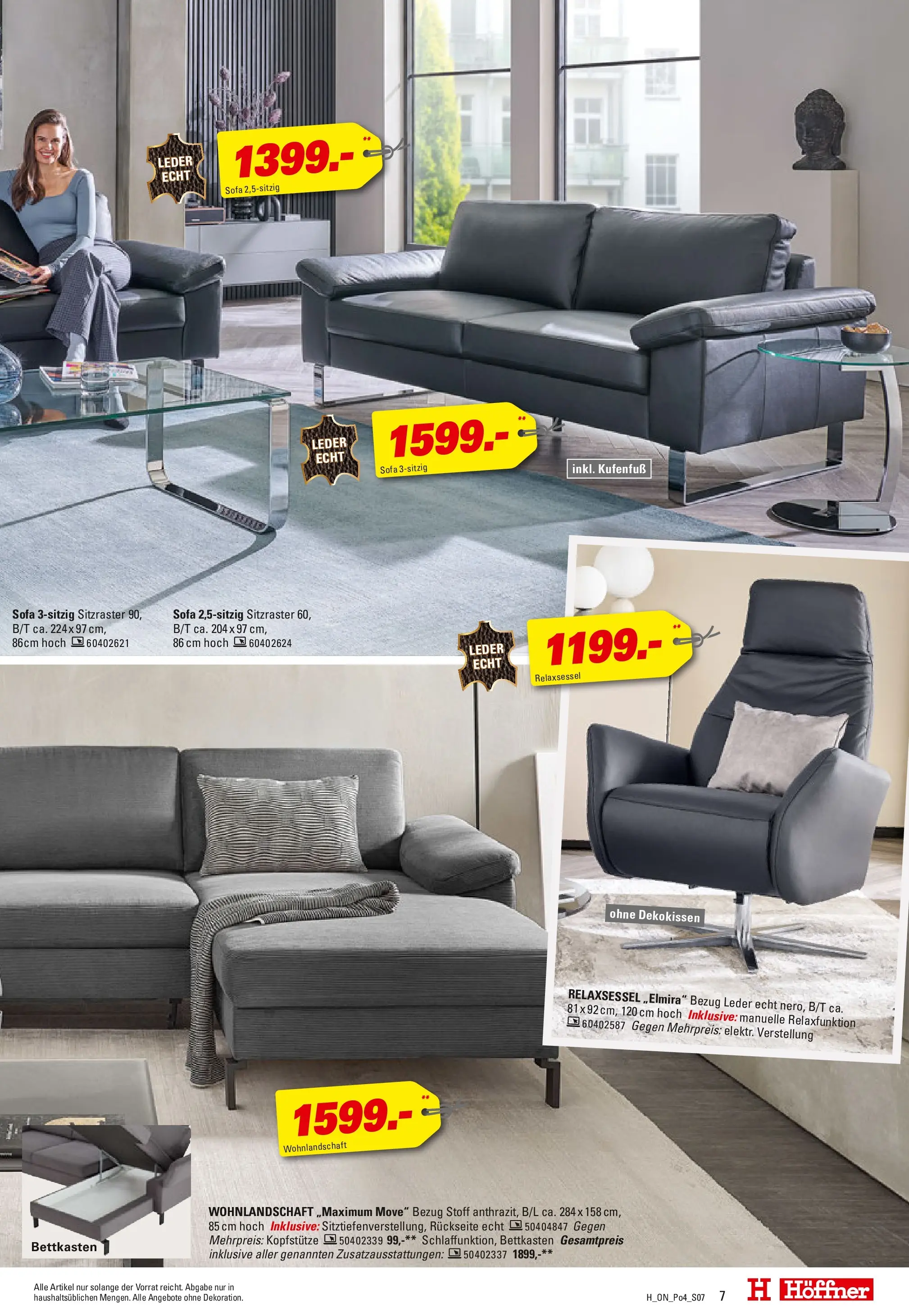 Höffner - Höffner: Möbelangebote (ab 21.10.2025) zum Blättern | Seite: 7 | Produkte: Wohnlandschaft, Relaxsessel, Sofa