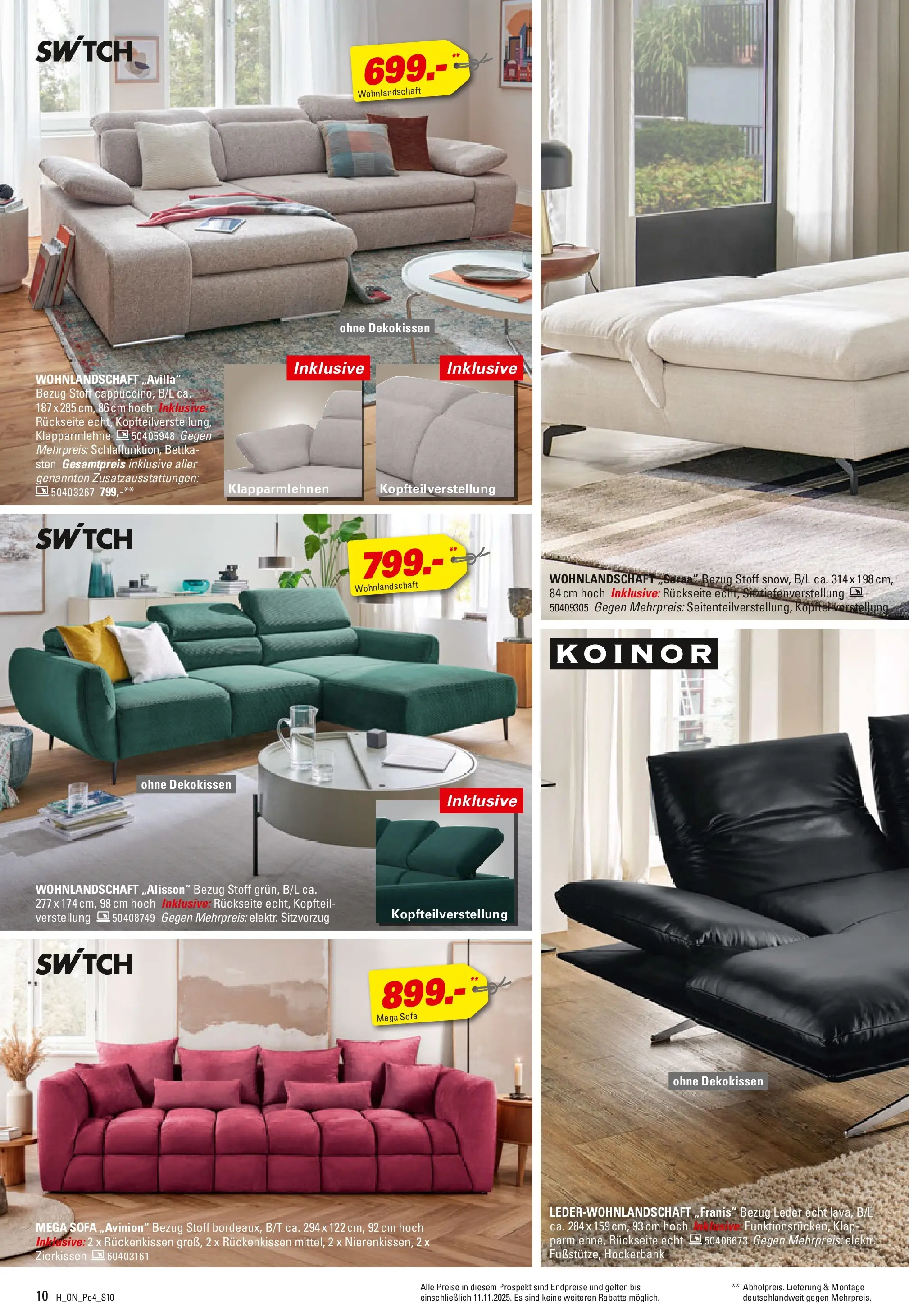 Höffner - Höffner: Möbelangebote (ab 21.10.2025) zum Blättern | Seite: 10 | Produkte: Wohnlandschaft, Sofa