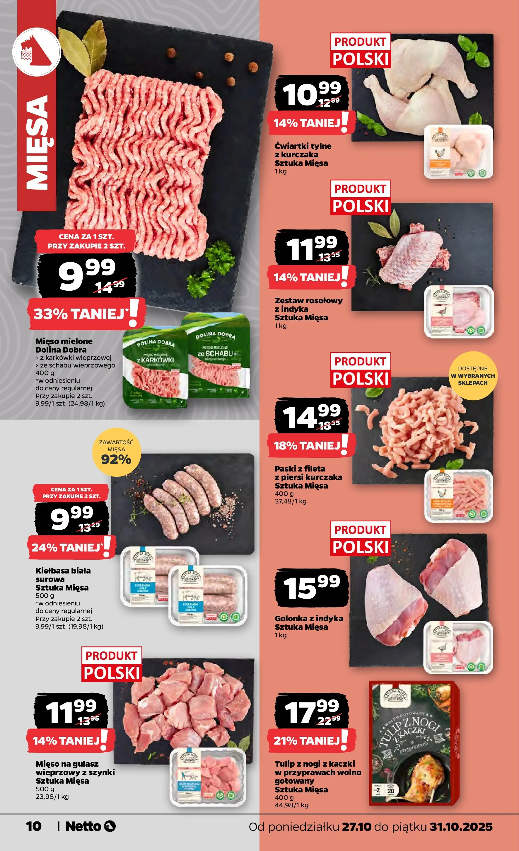 Netto - NETTO T44A ważne do 31.10 od 26.10.2025 - Aktualne promocje | Strona: 10 | Produkty: Mięso, Mięso mielone, Mięso na gulasz, Gulasz