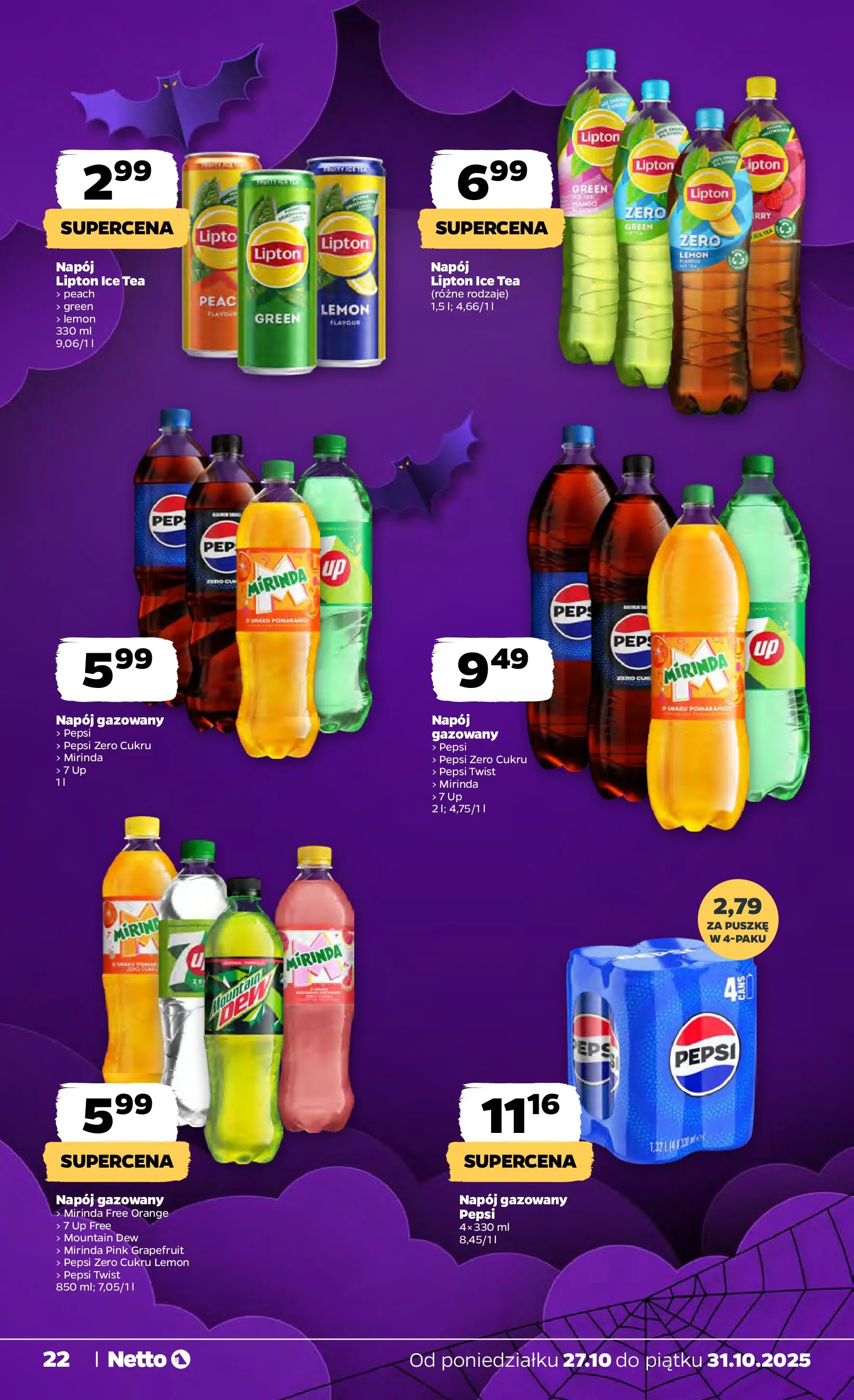 Netto - NETTO T44A ważne do 31.10 od 26.10.2025 - Aktualne promocje | Strona: 22 | Produkty: Ice Tea, Pepsi