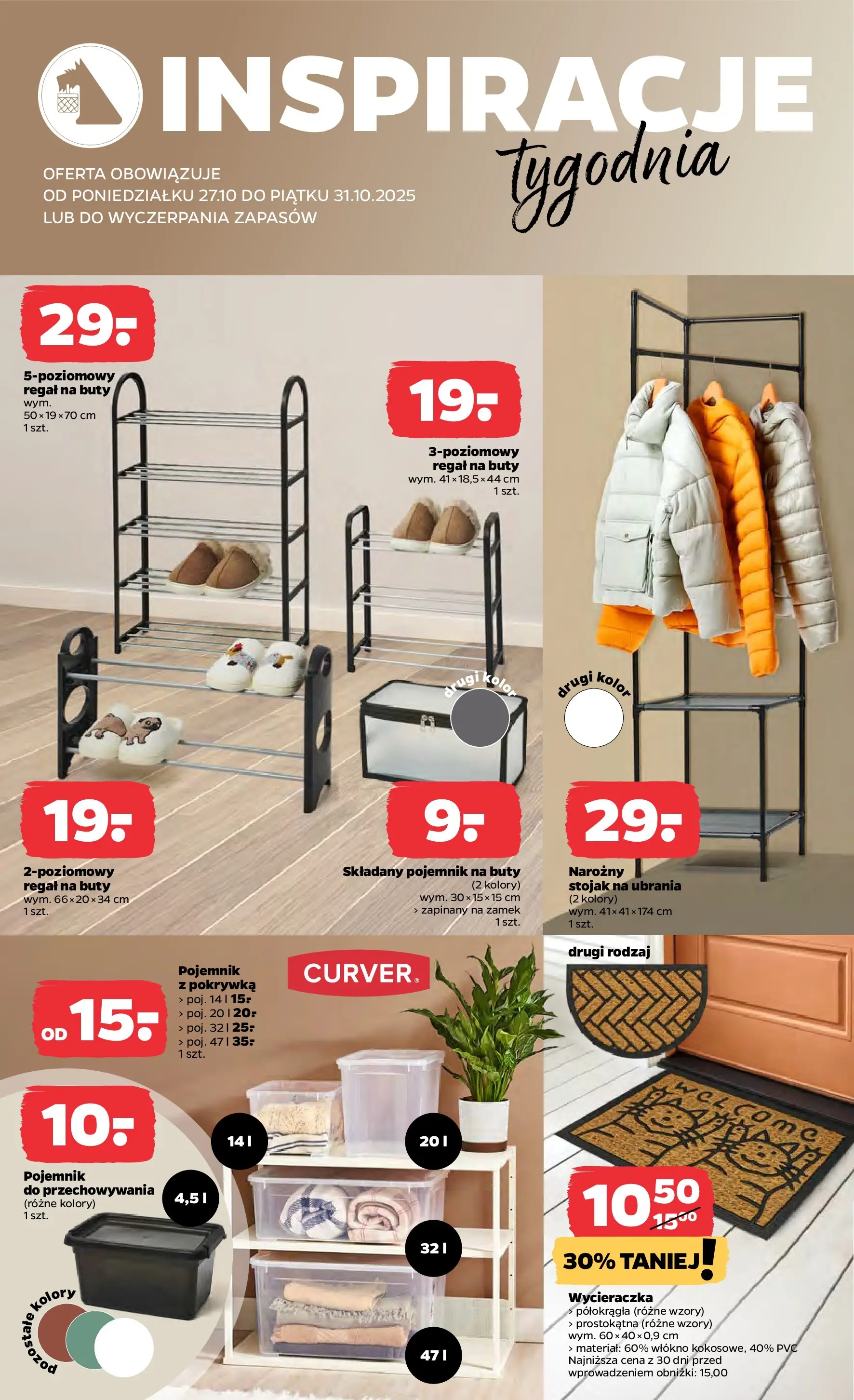 Netto - NETTO T44A ważne do 31.10 od 26.10.2025 - Aktualne promocje | Strona: 30 | Produkty: Ubrania, Buty, Wycieraczka, Regał