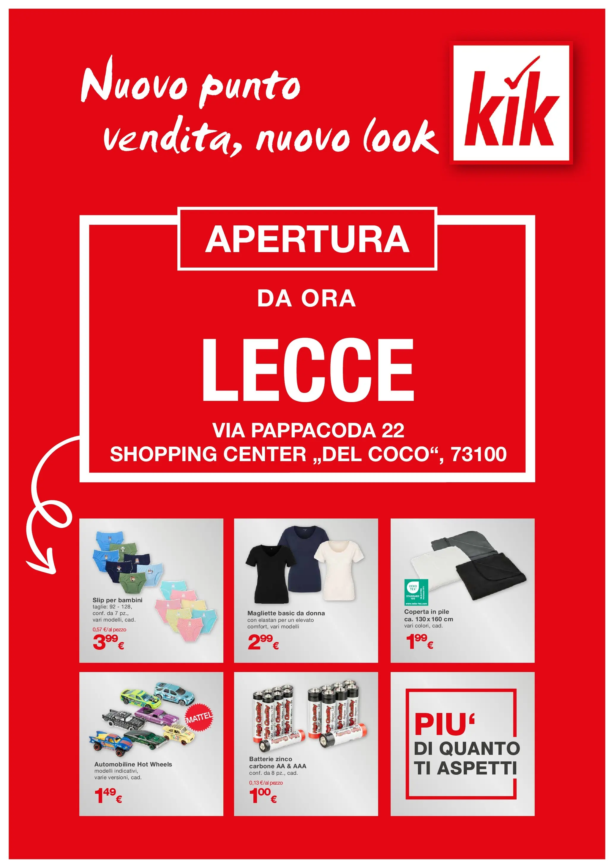 Nuovo KiK - KiK volantino fino al 28.10.2025 dal 24/10/2025 > offerte anteprima 🛍️ | Pagina: 1 | Prodotti: Pile, Slip, Coperta, Batterie