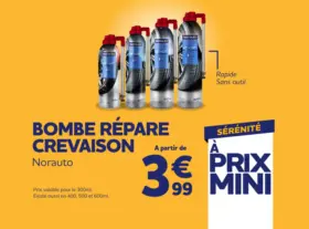 Bombe anti-crevaison, réparation pneu