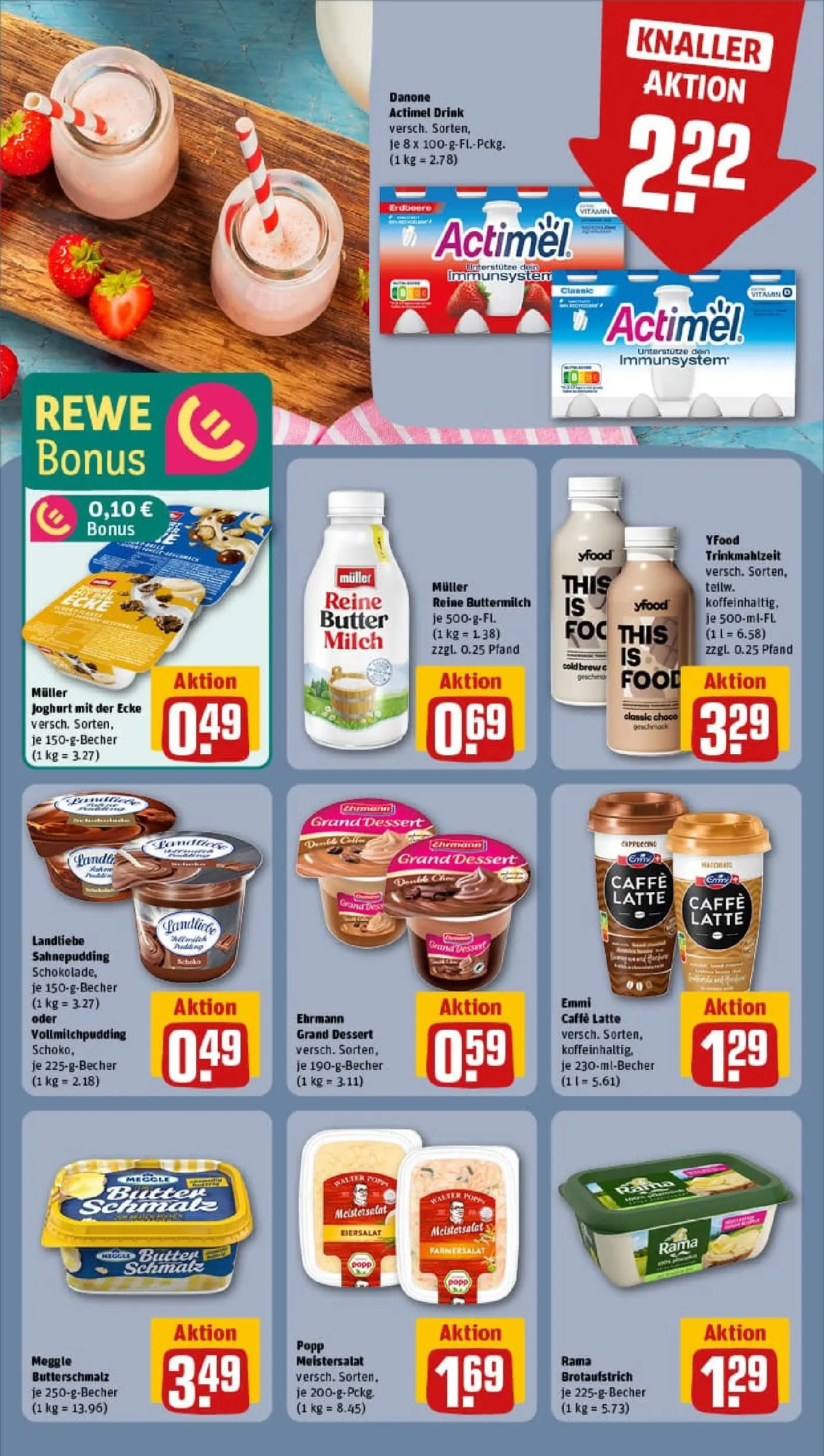 REWE Prospekt ab 26.10.2025 zum Blättern » Angebote | Seite: 13 | Produkte: Milch, Butter, Ehrmann grand dessert, YFood