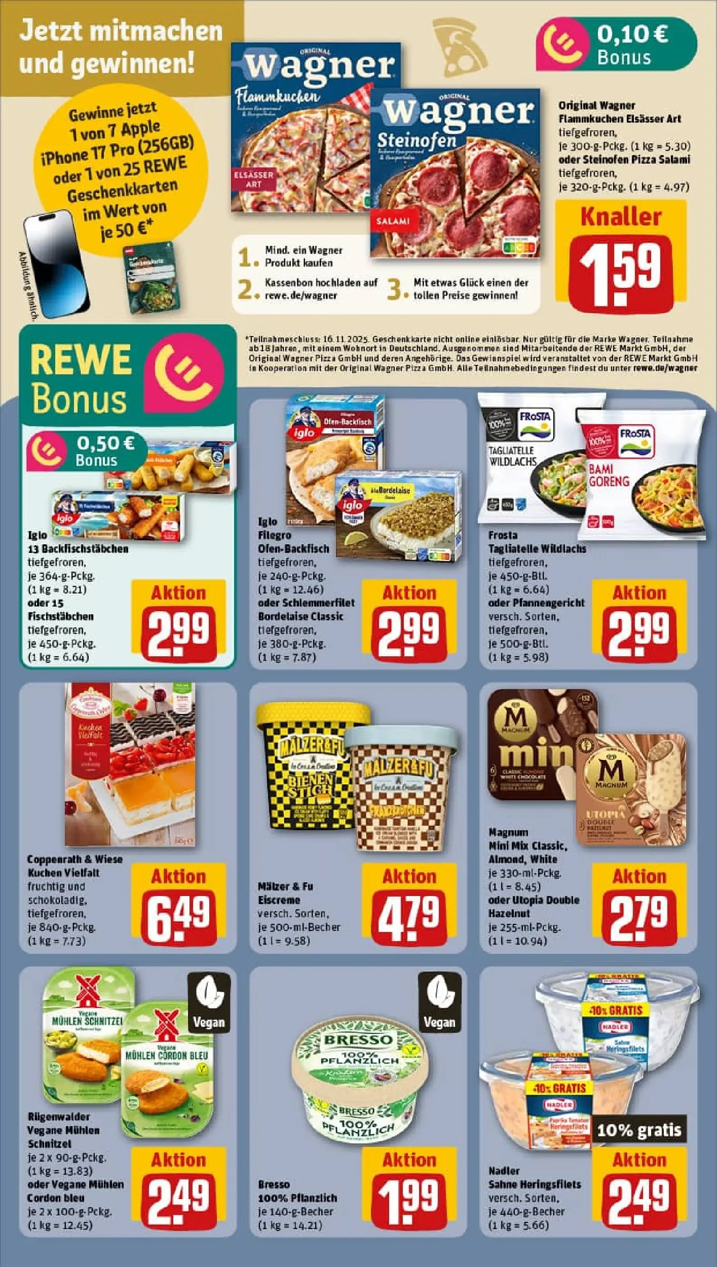 REWE Prospekt ab 26.10.2025 zum Blättern » Angebote | Seite: 14 | Produkte: Iglo, Bresso, Frosta, Pizza