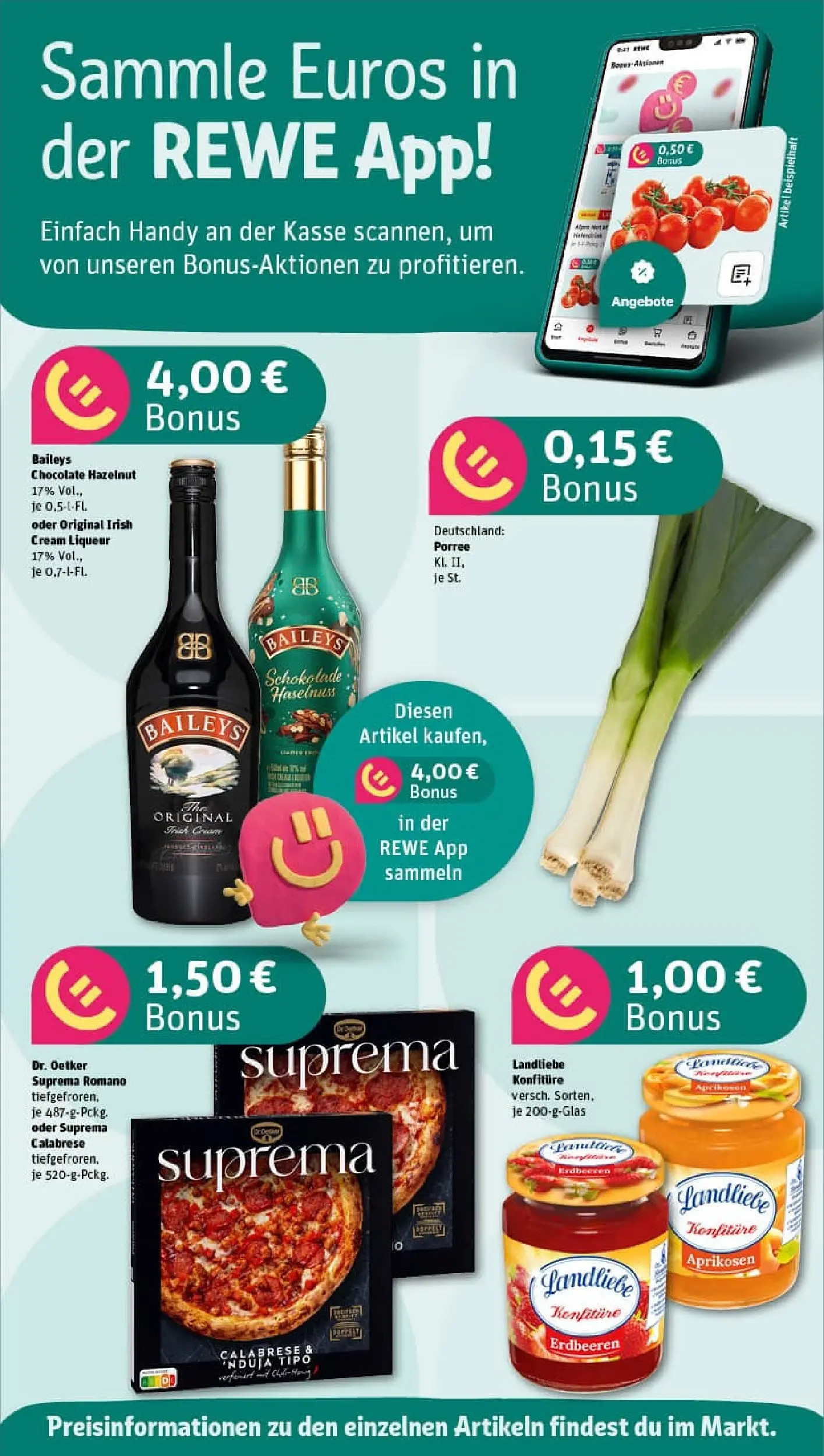 REWE Prospekt ab 26.10.2025 zum Blättern » Angebote | Seite: 4 | Produkte: Schokolade, Baileys, Pizza, Erdbeeren
