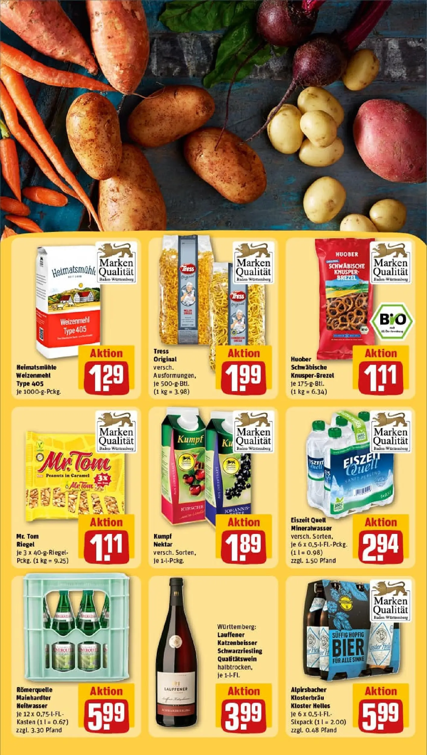 REWE Prospekt ab 26.10.2025 zum Blättern » Angebote | Seite: 25 | Produkte: Bier, Weizenmehl, Mineralwasser, Pasta