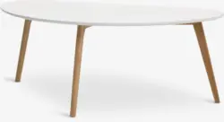 JYSK Маса за кафе LEJRE 60x120 бяла/натурален дъб