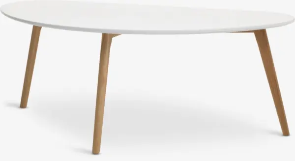 JYSK Маса за кафе LEJRE 60x120 бяла/натурален дъб
