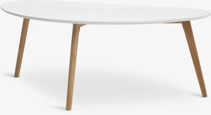JYSK Маса за кафе LEJRE 60x120 бяла/натурален дъб