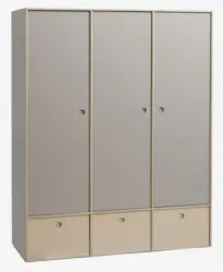 JYSK Гардероб ANNISSE 160x200 3 врати сив/натурал